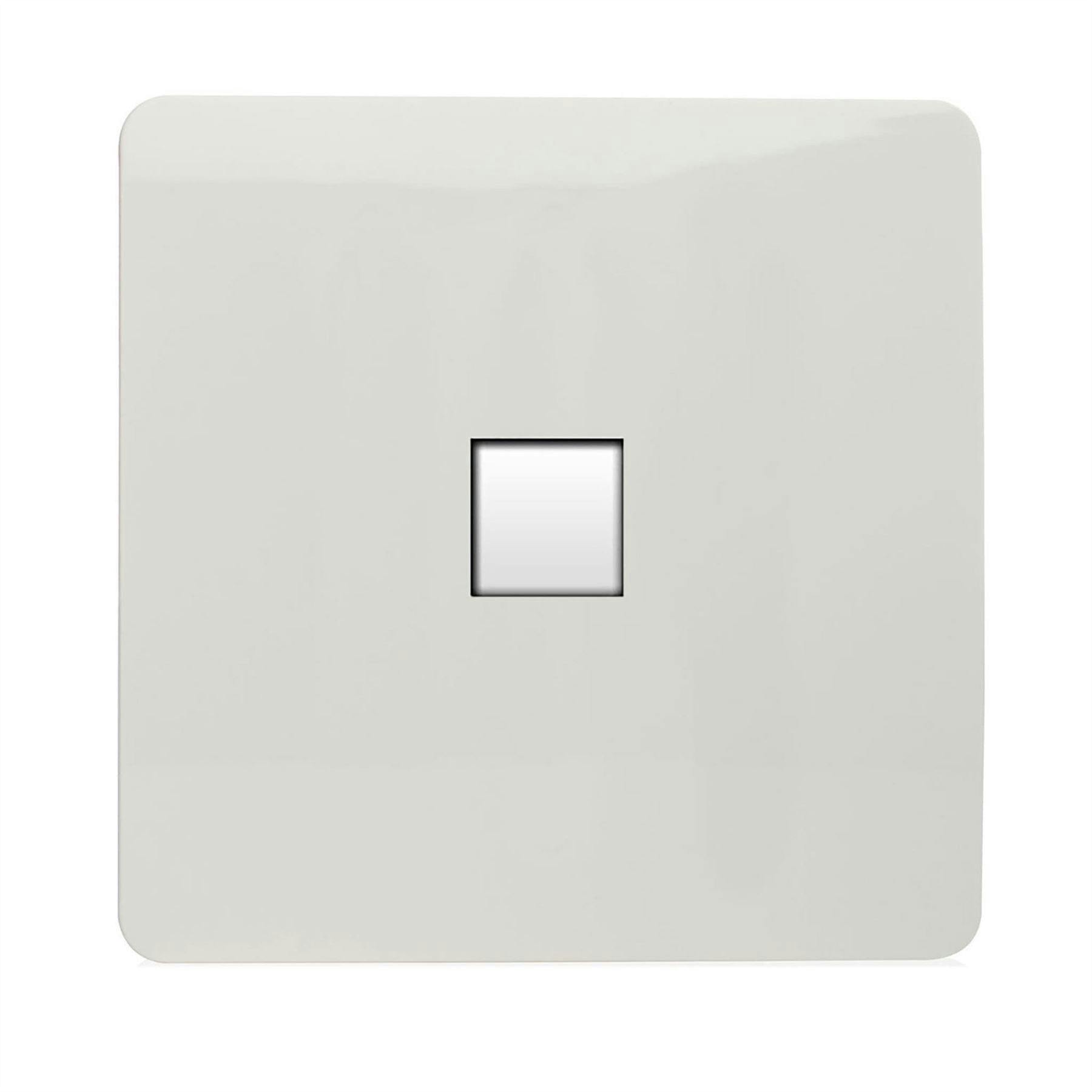 Trendi Switch White 1 Gang Cat 3 Telephone Slave Socket In Ice