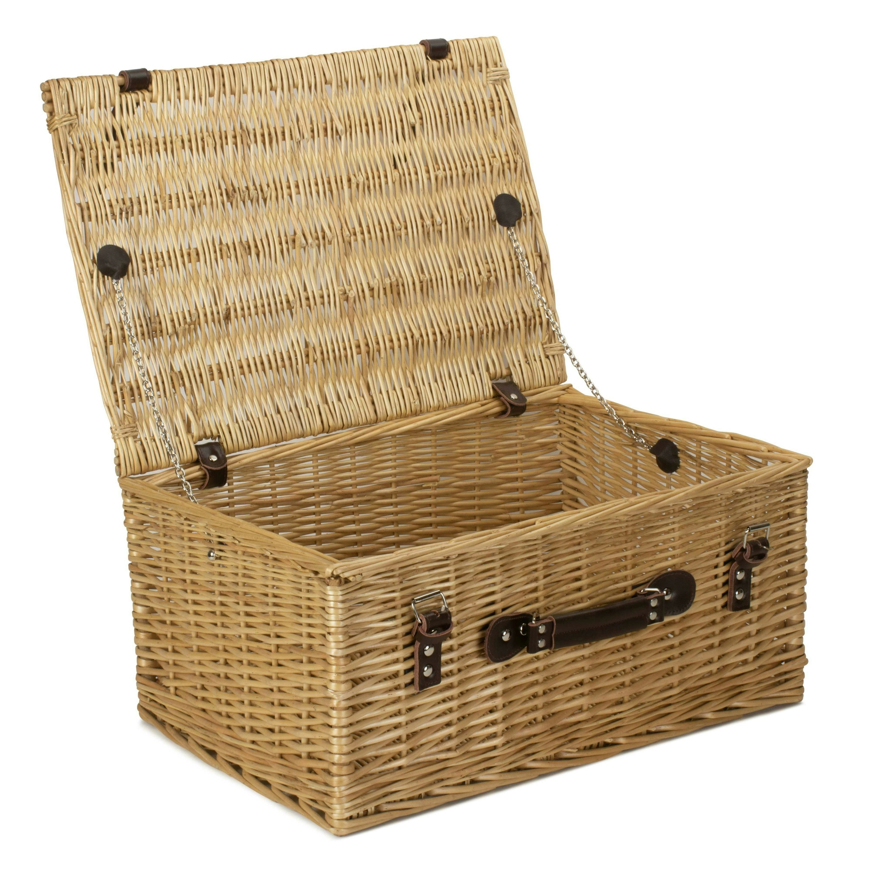 Rackhams Brown 51Cm Buff Willow Wicker Picnic Basket