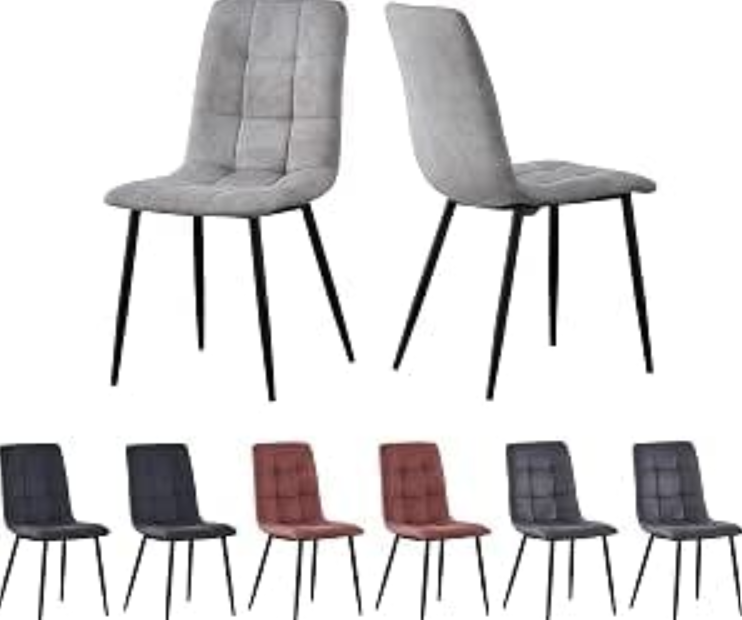 Mcc Direct Black Set Of 2 Suede Effect Velvet Upholstered Dining Chairs Henri