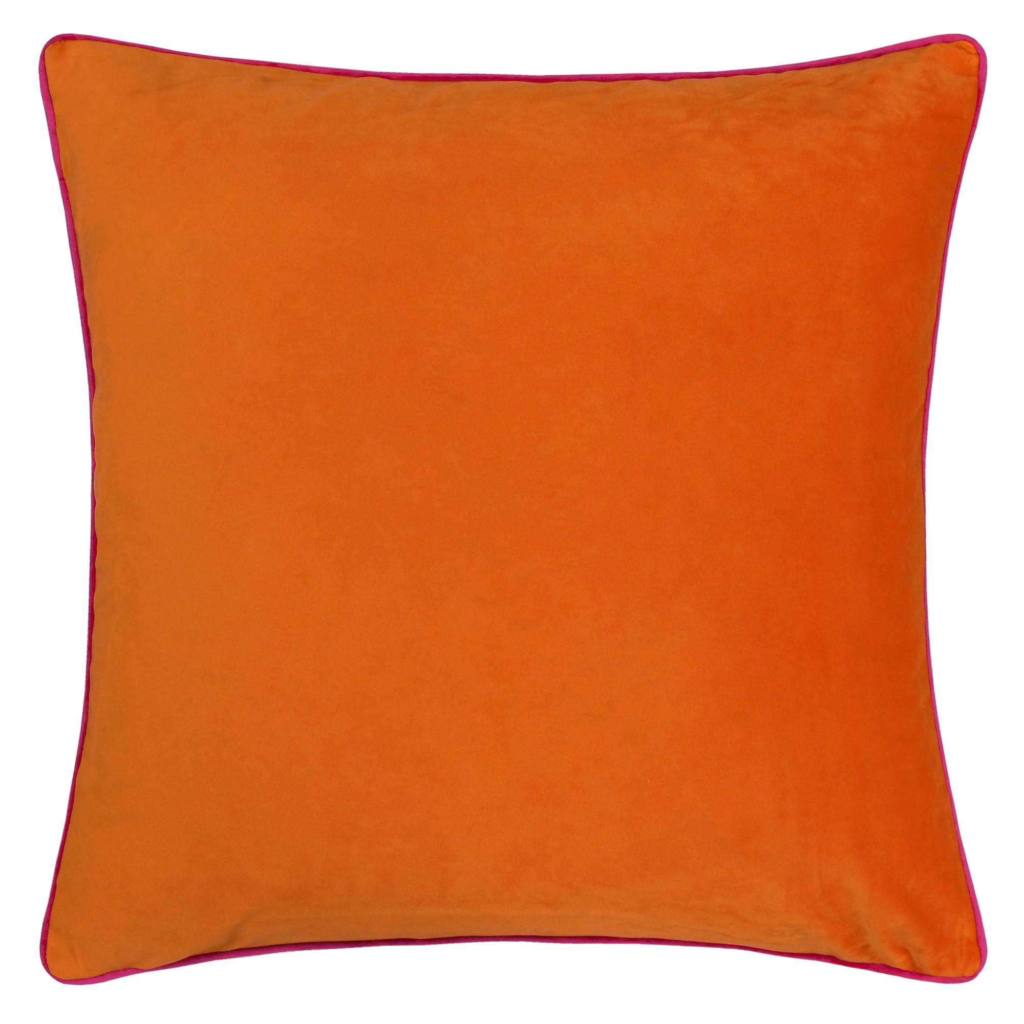 Furn Pink Meridian Velvet Cushion Cover - Clementine/Hot - 45Cm X 45Cm - Clementine/Hot - 100% Polyester