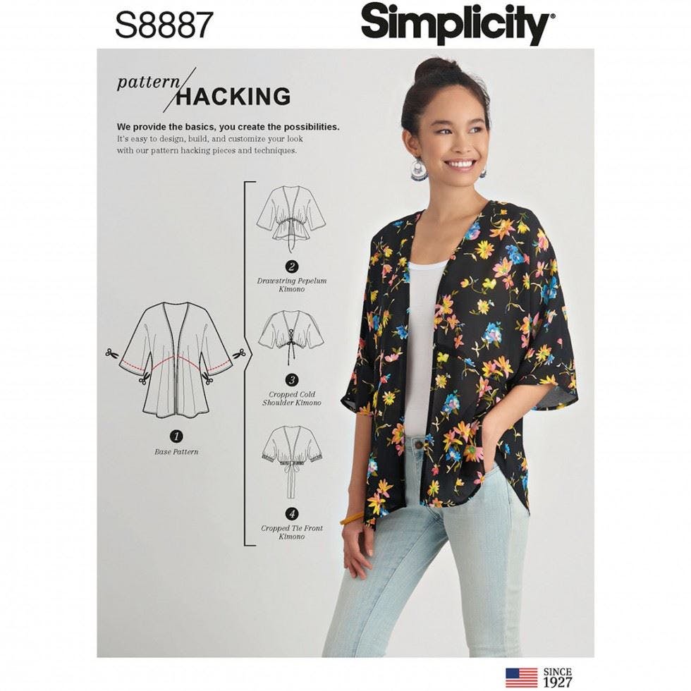 Simplicity Women's Sewing Pattern 8887, Tops For A (Xxs-Xs-S-M-L-Xl-Xxl) - Easy - A (Xxs-Xs-S-M-L-Xl-Xxl)