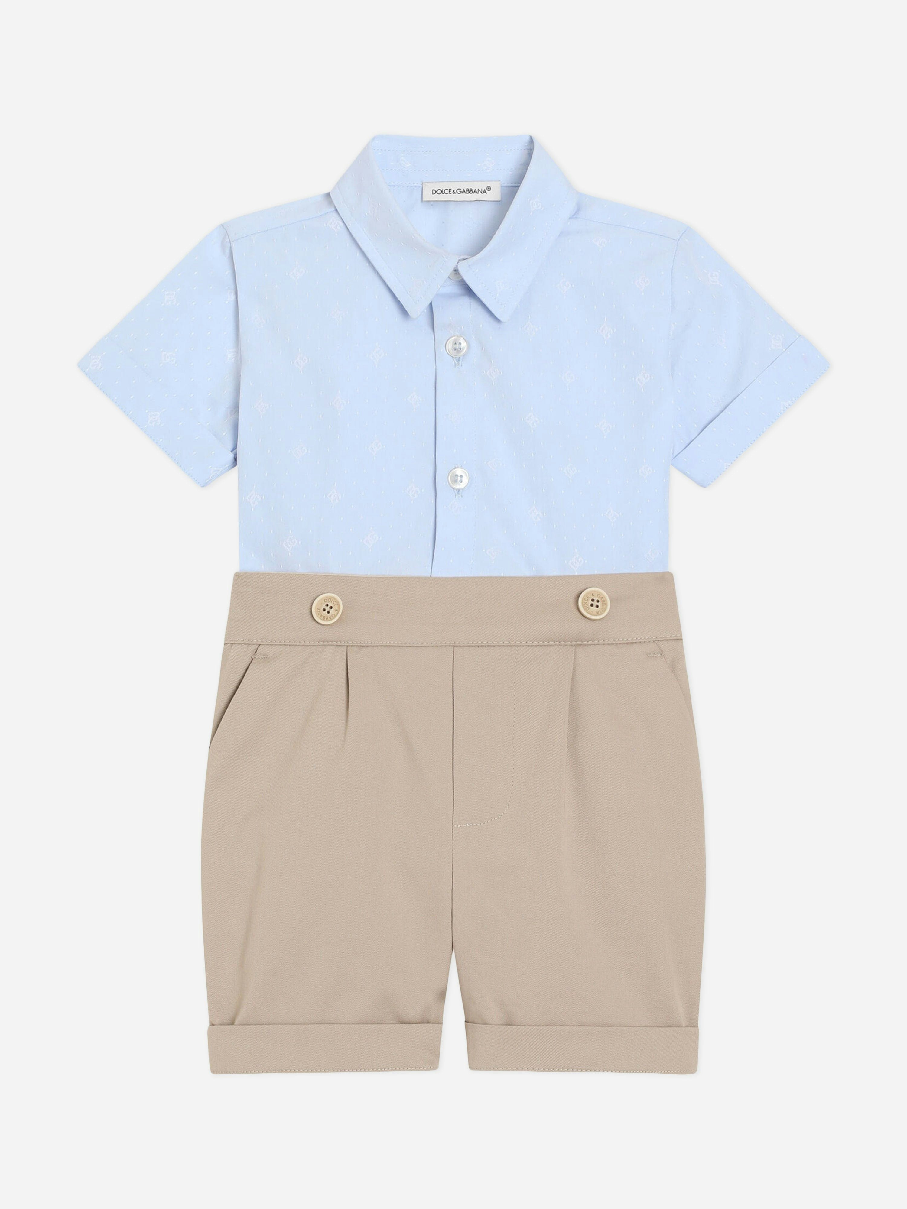 Dolce & Gabbana Kids Boys Blue Dolce & Gabbana Baby Romper In - 6 - 9 Mths