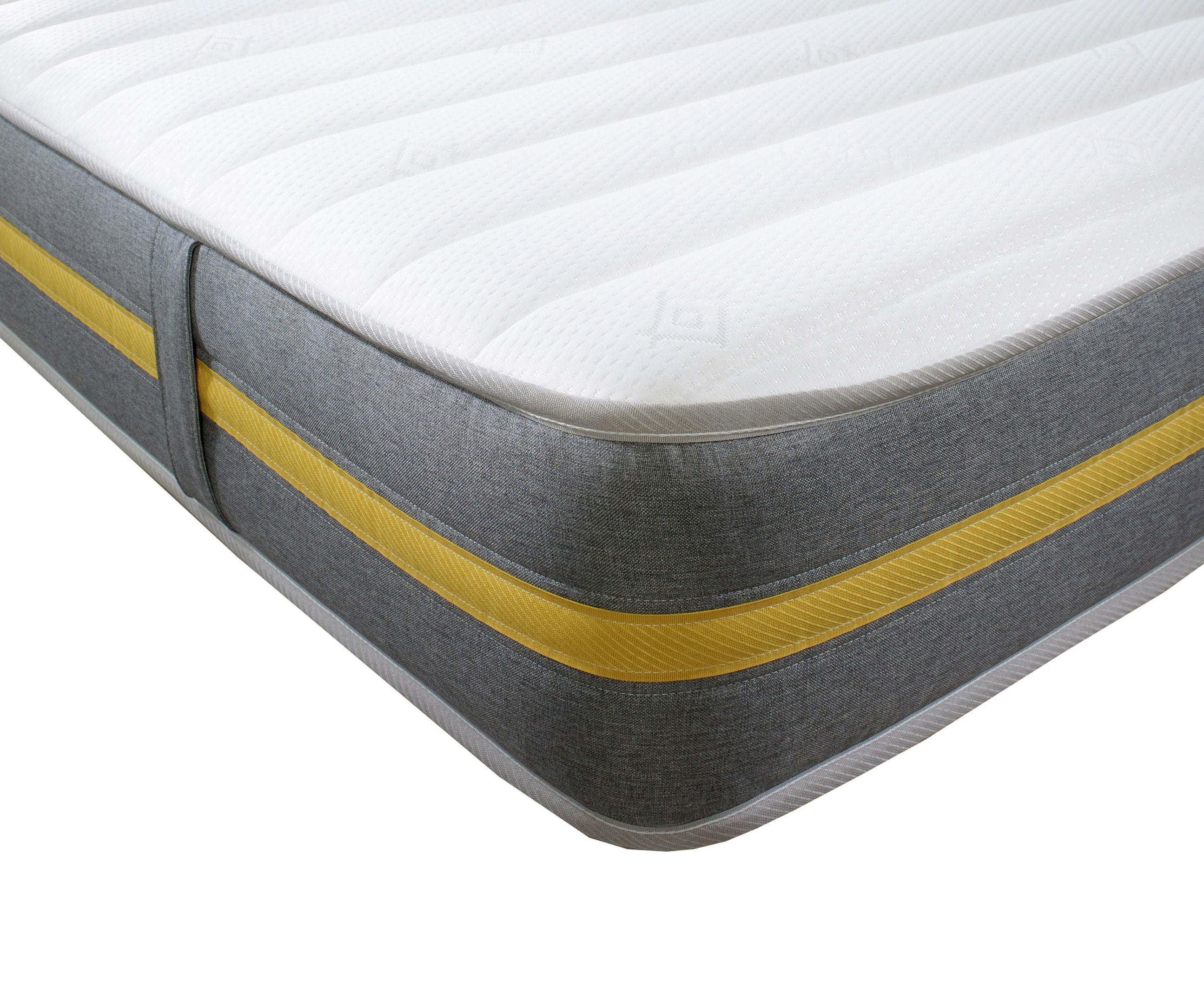 Starlight Beds Yellow Lunar Luxe Hybrid Mattress - Soft Feel, Memory Foam & Spring Support - 1 - 2Ft6 Shorty Small Single Mattress (75Cm X 175Cm)