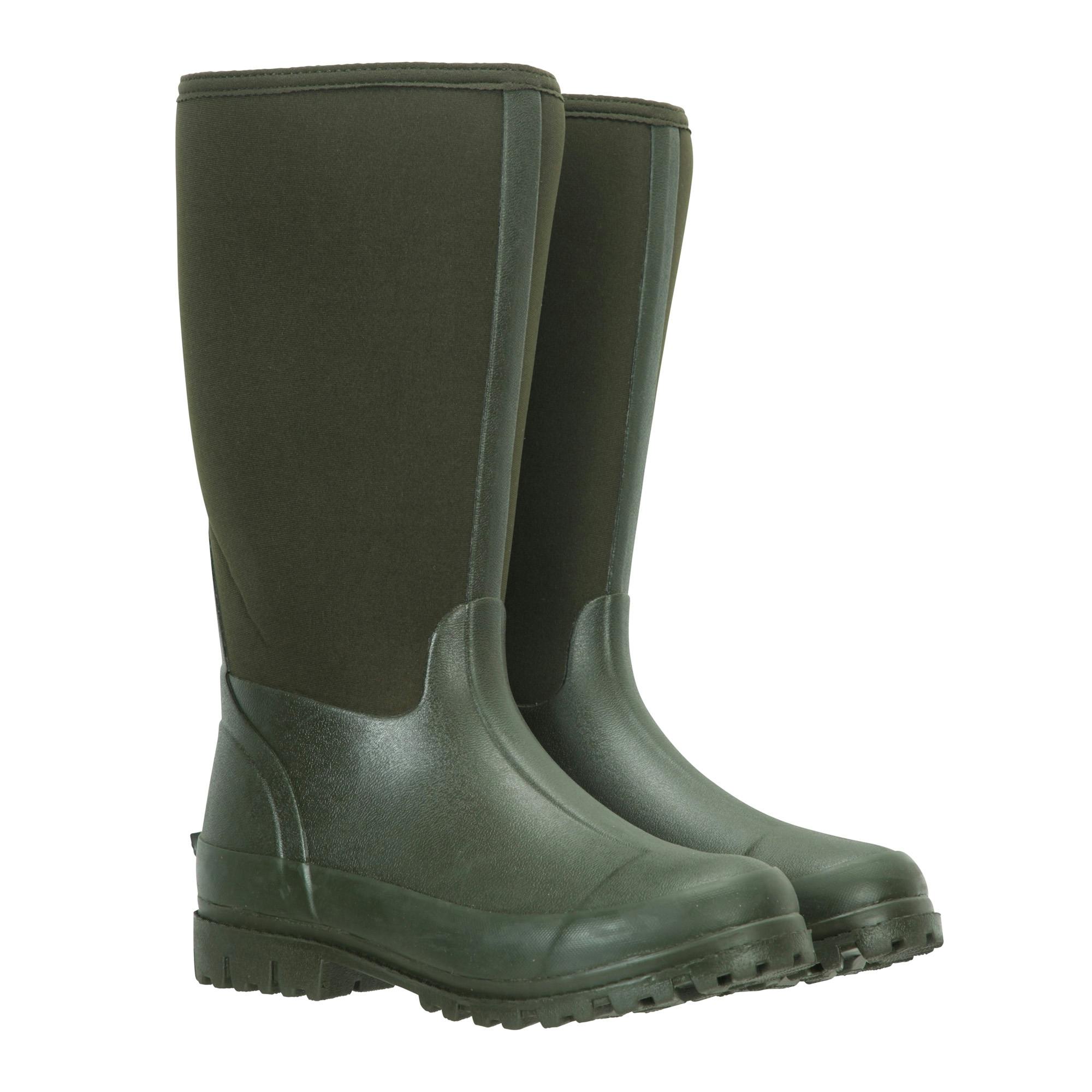 Mountain Warehouse Women's Green / Mucker Neoprene Calf Boots - 4 Uk - 60% Neoprene/20% Eva/20% Rubber
