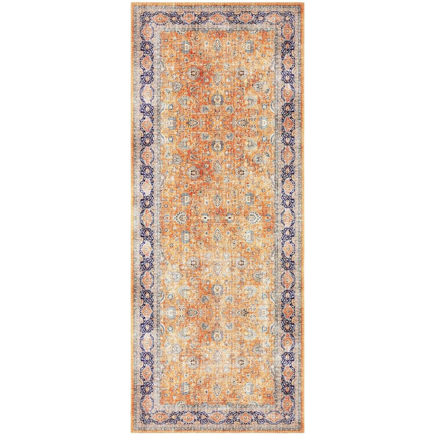 Rackhams Yellow Keshan Maschad Rug – Vintage Elegance - 80X200 Cm
