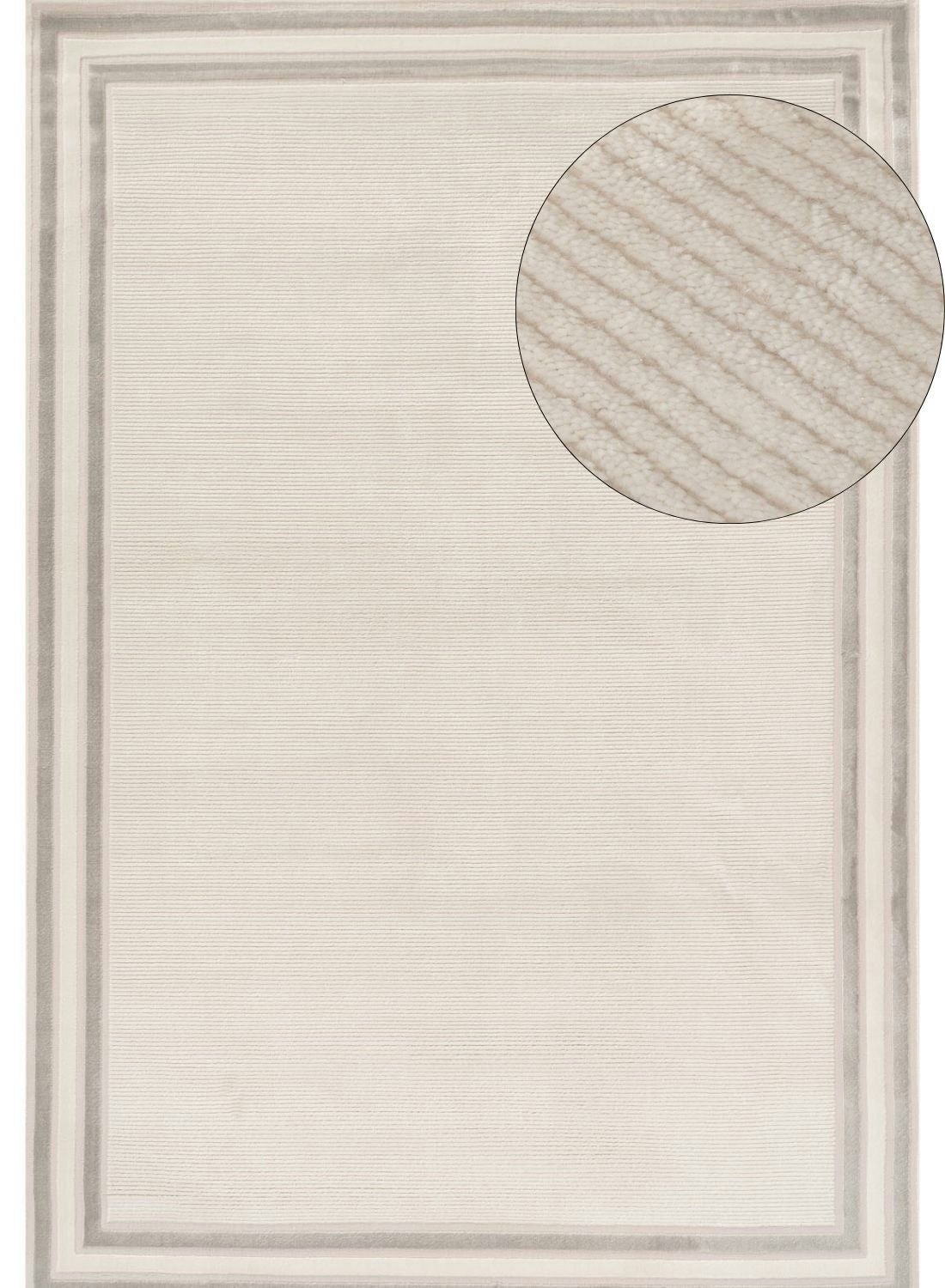 Rackhams Cream/Grey Carmel - Bordered Rug | 6060 - 160X230 Cm