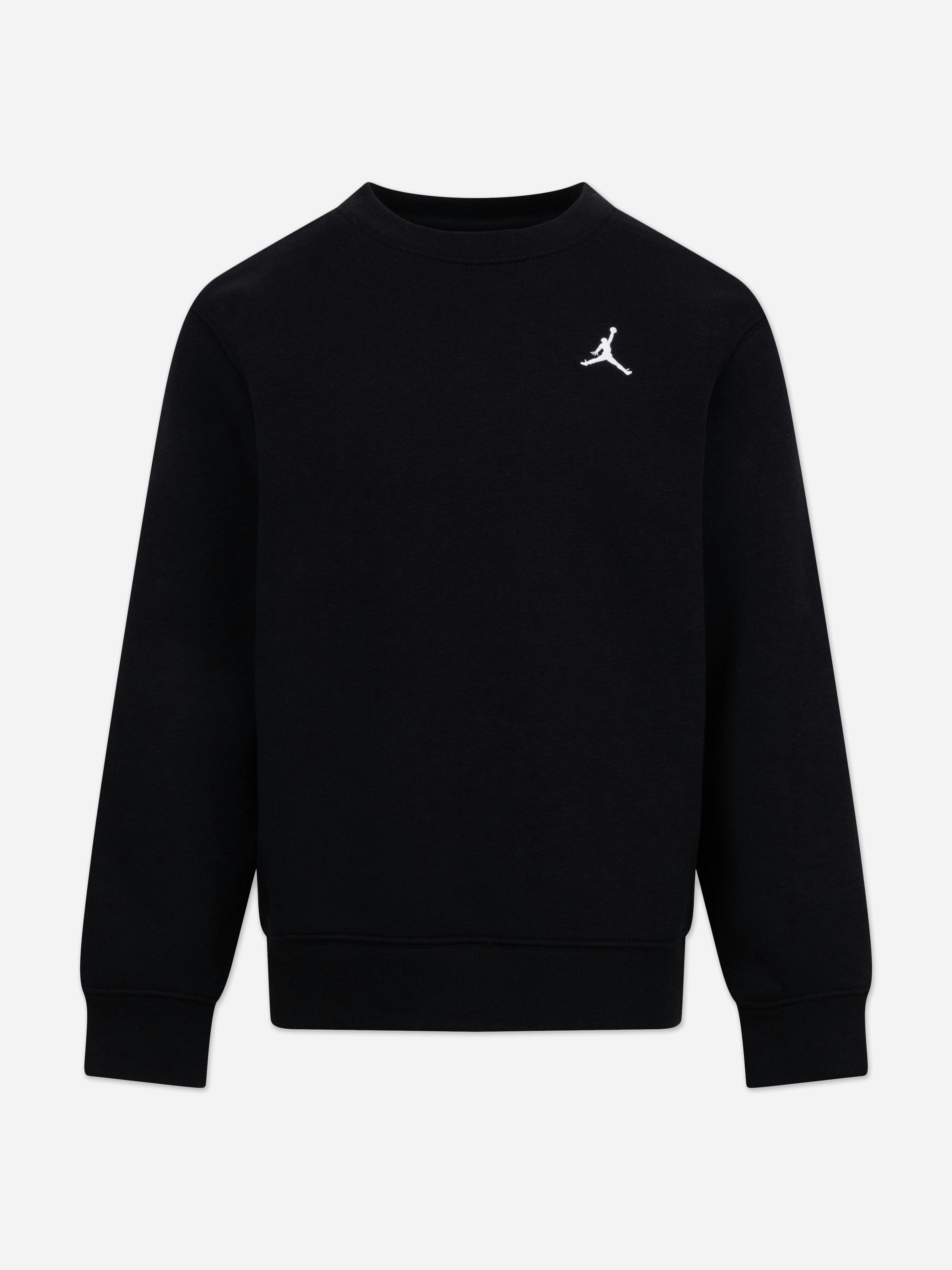 Jordan Boys Black Brooklyn Fleece Essential Crew Sweatshirt In - 13 - 15 Yrs