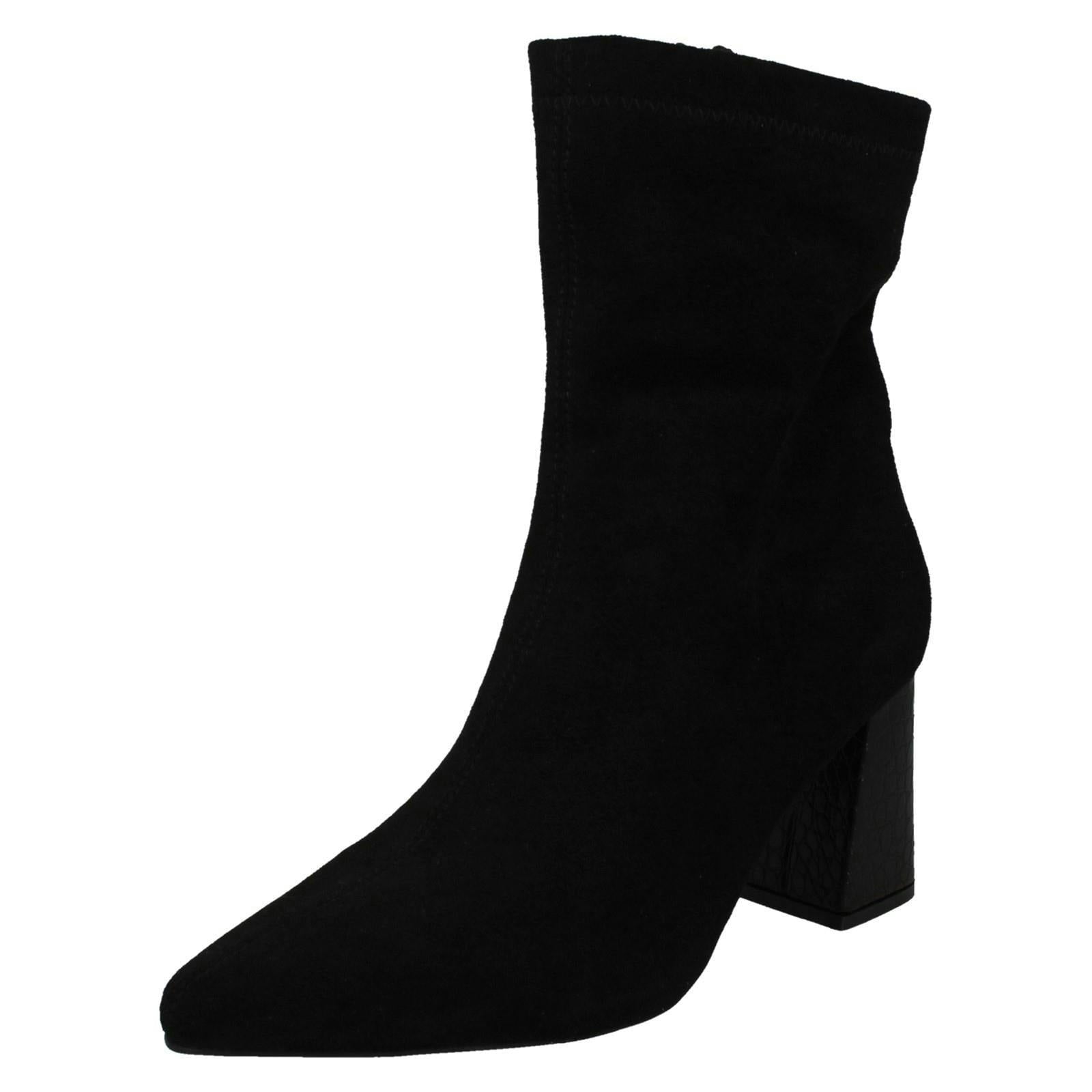 Spot On Women's Black High Heeled Ankle Boots F51199 - Uk 6