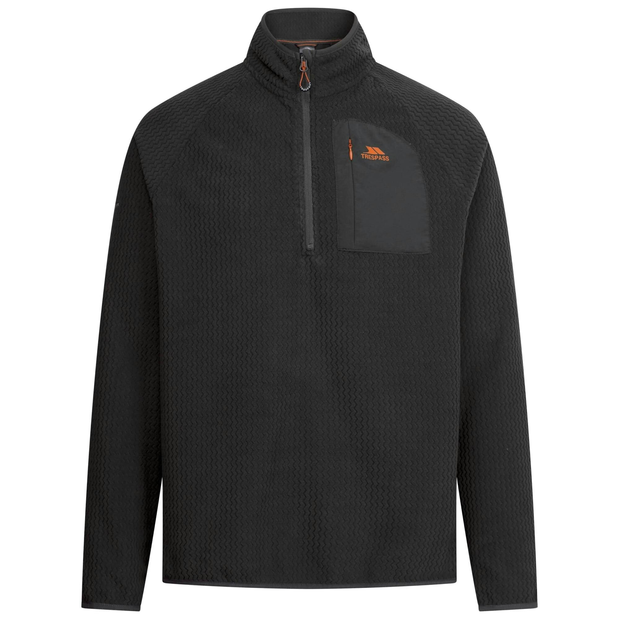 Trespass Men's Harry Half Zip Fleece - Charcoal - S - Charcoal - 100% Polyester