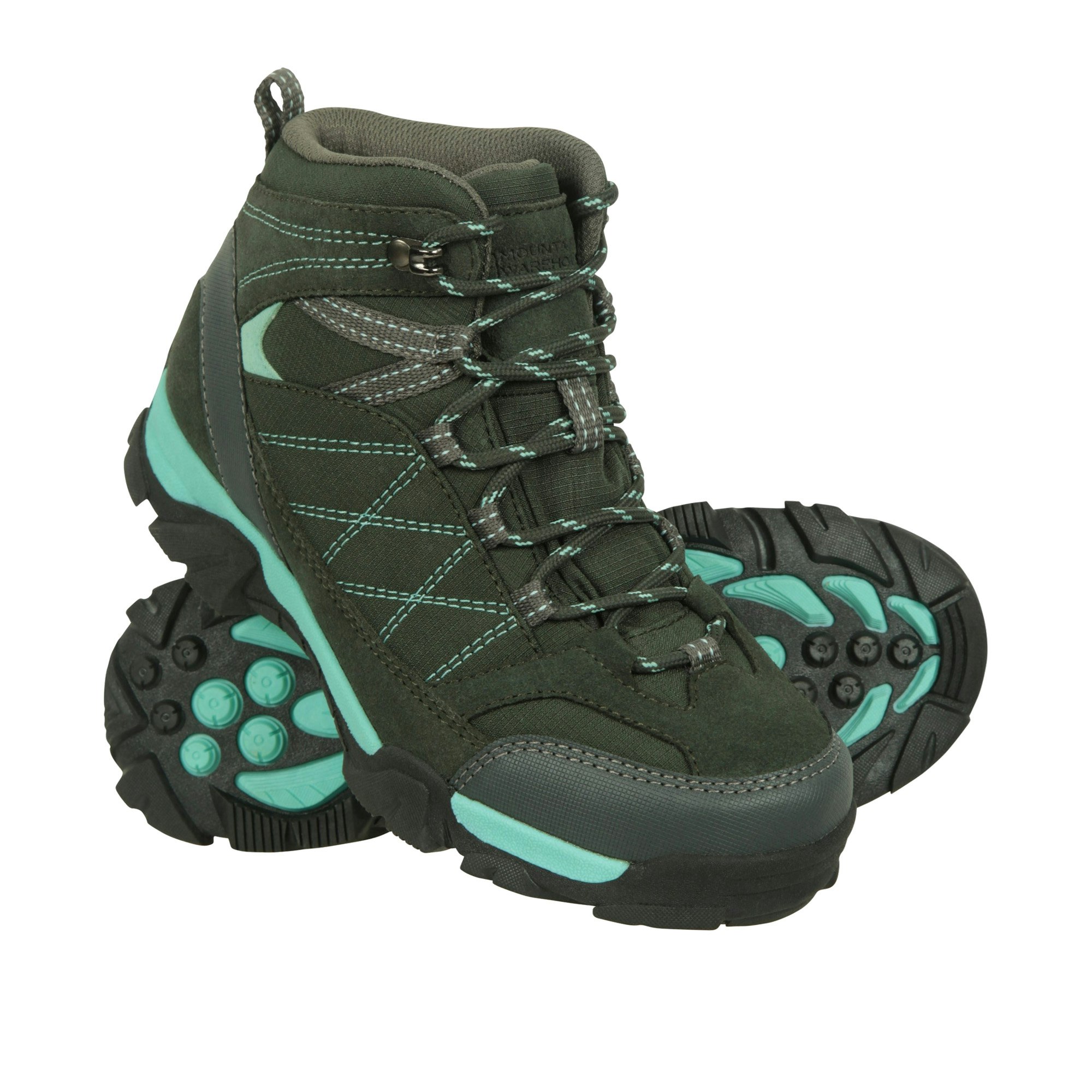 Mountain Warehouse Kids Trail Suede Walking Boots - Teal - Teal - 2 Uk