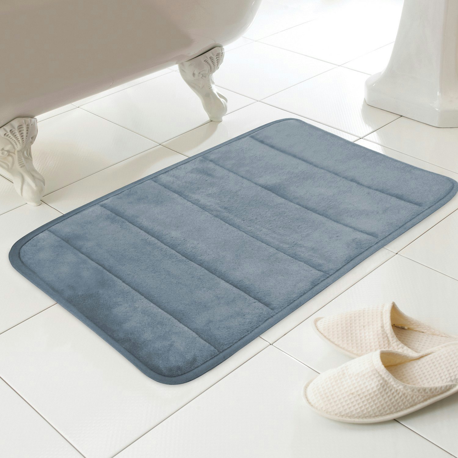 Rackhams Blue Everyday Memory Foam Bath Mat