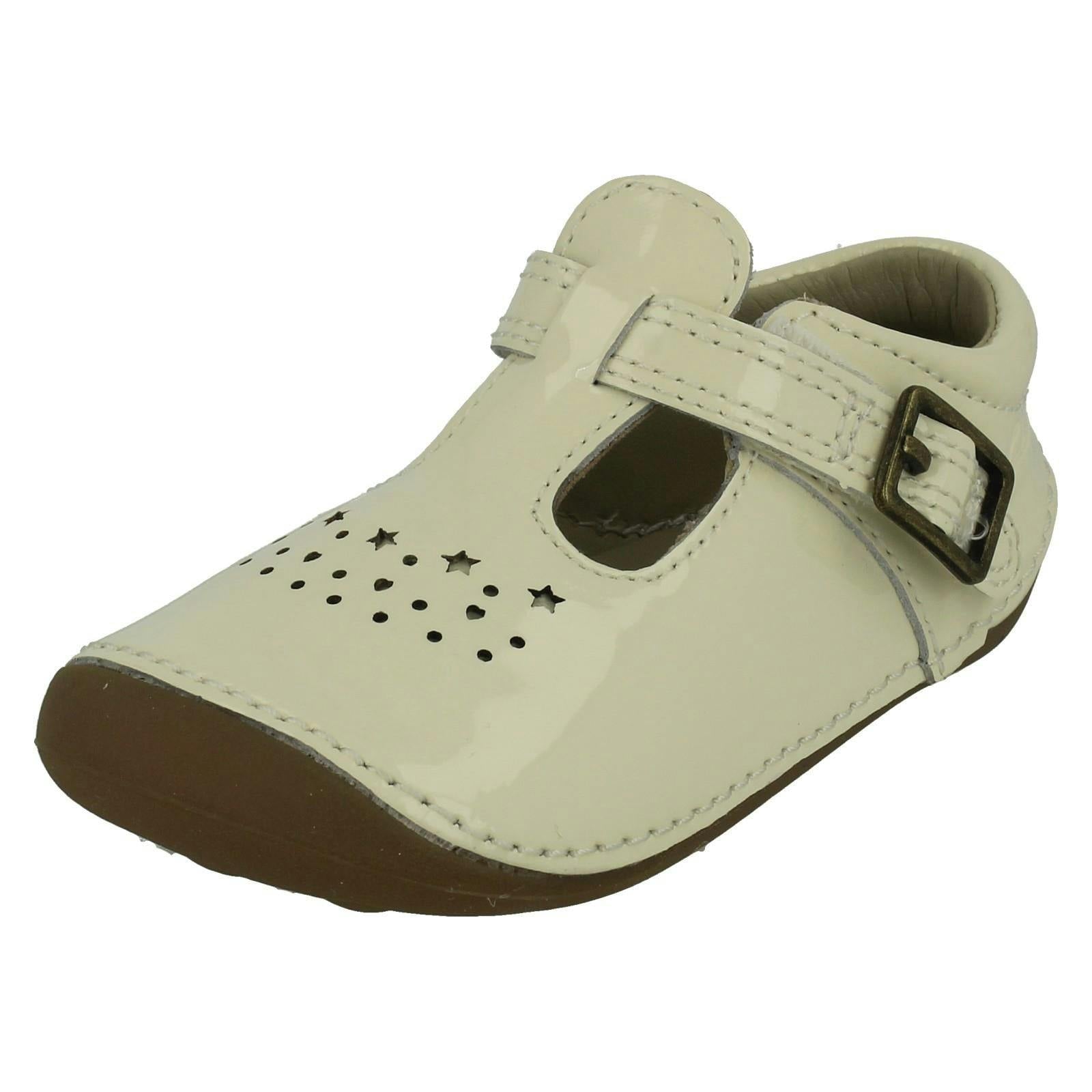 Clarks Women's White Infant Girls Pre-Walking Shoes Tiny Skip - Uk 4.5 Infant - G