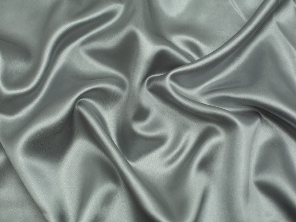 Minerva Core Range Silver Minerva Liquid Satin Fabric - Plain Design Dressmaking Fabric, 150 Cm / 60" Wide - Per Metre