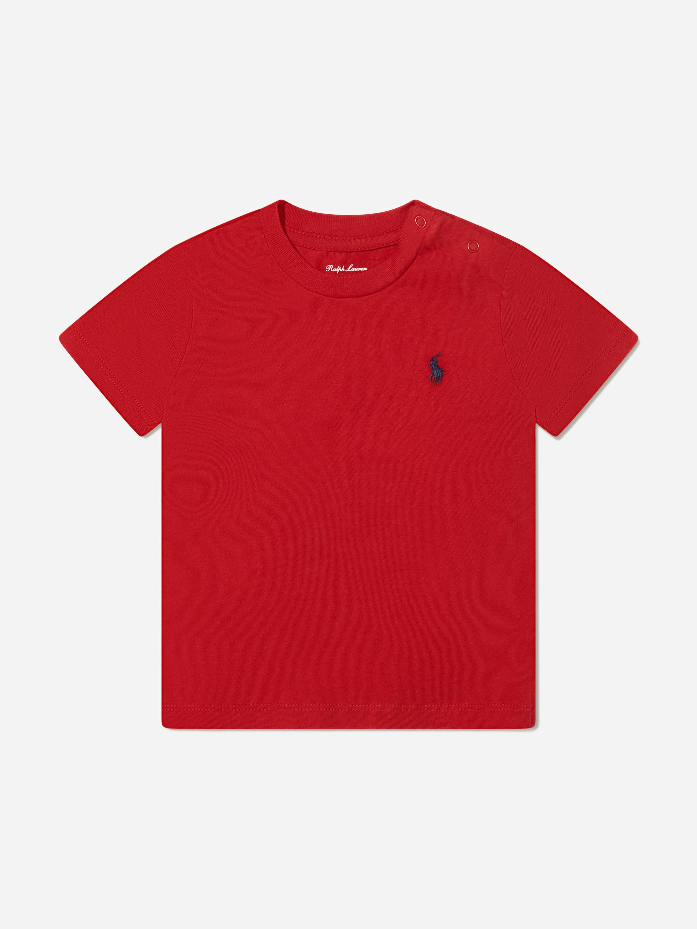 Ralph Lauren Kids Boys Red Baby Logo T-Shirt In - 9 Mths