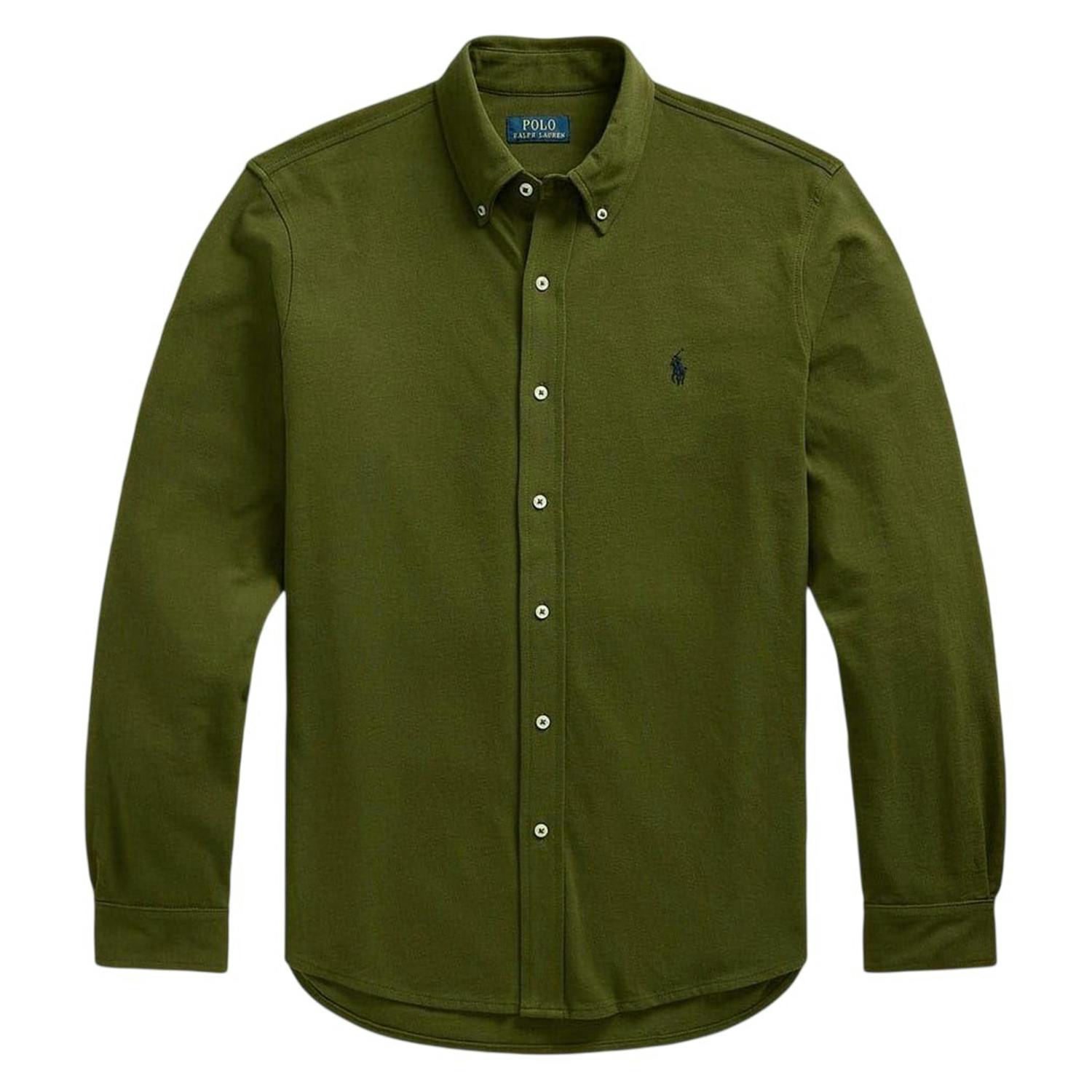 Ralph Lauren Men's Premium Cotton Button-Down Shirt - New Olive - Xl - New Olive - 100% Cotton