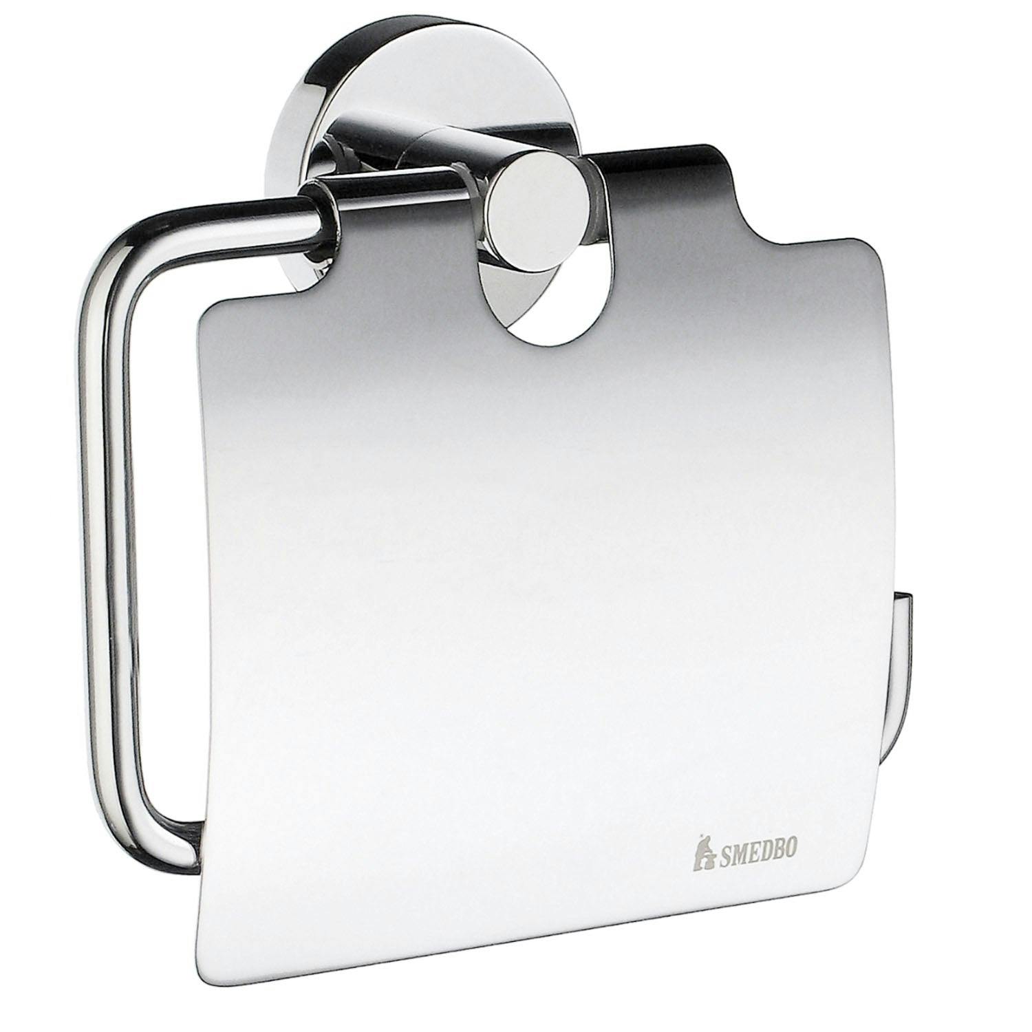 Smedbo Polished Chrome Toilet Roll Holder With Lid