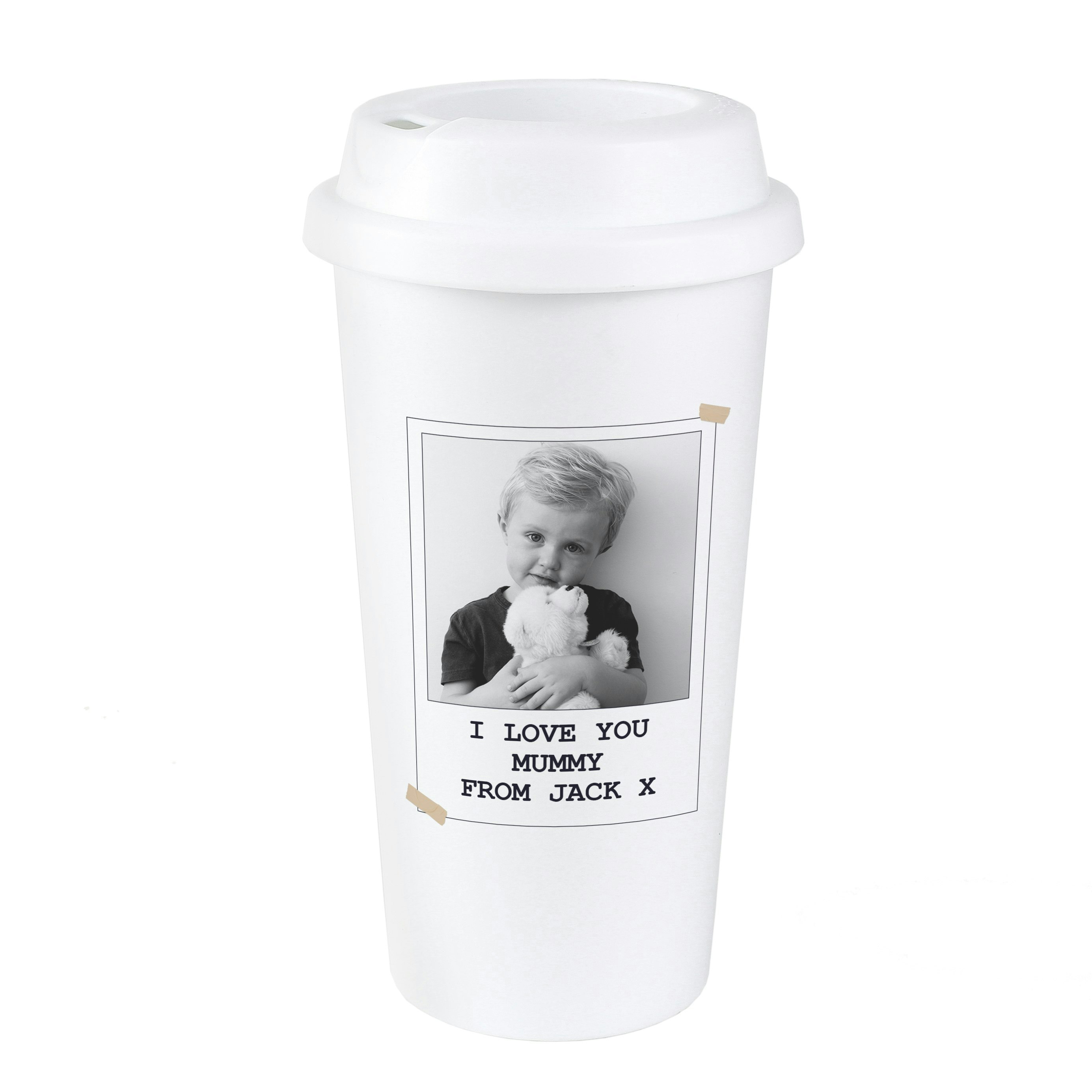 Rackhams Personalised Photo Upload Travel Mug