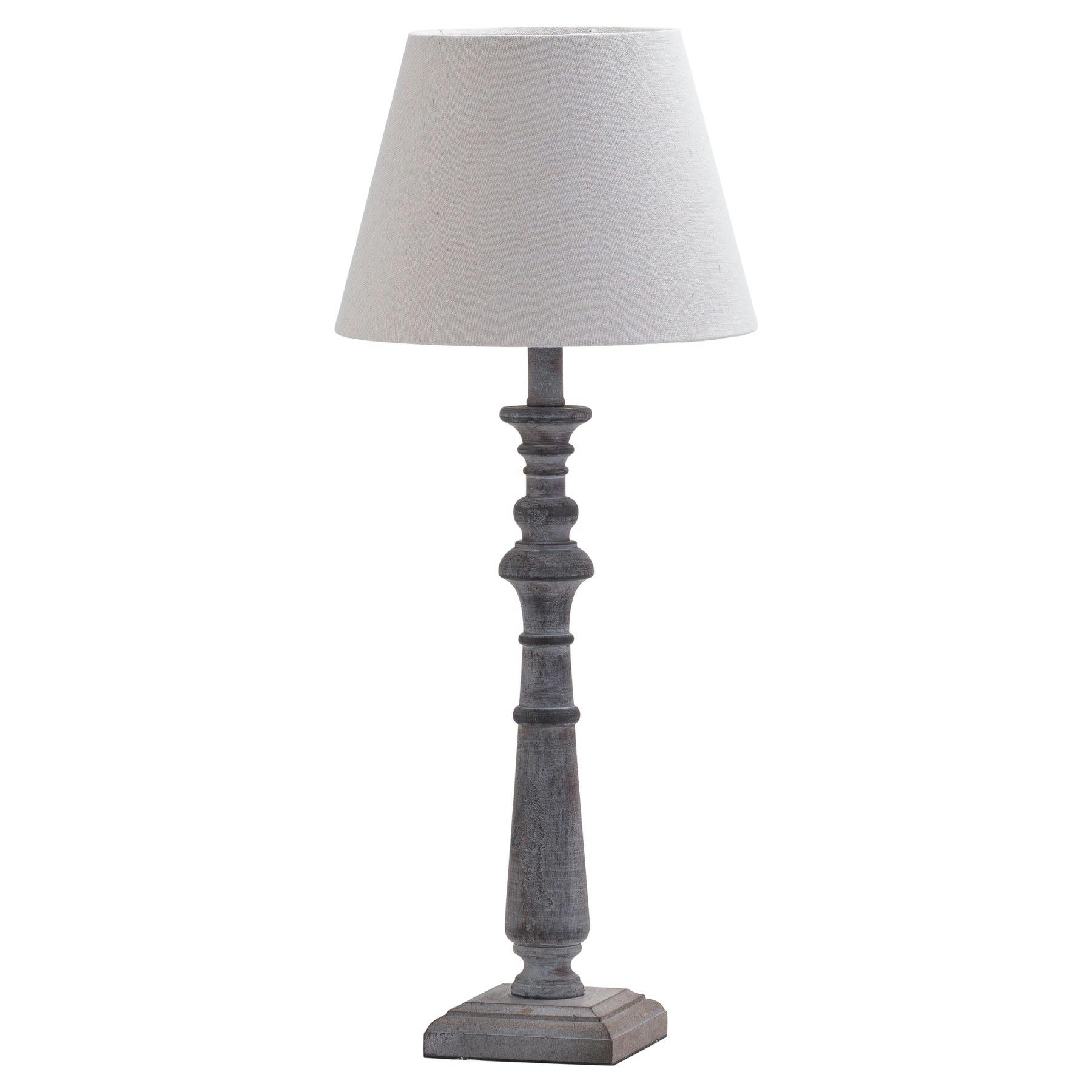 Hill Interiors Brown/White Incia Column Table Lamp (Uk Plug) - One Size - 100% Mixed