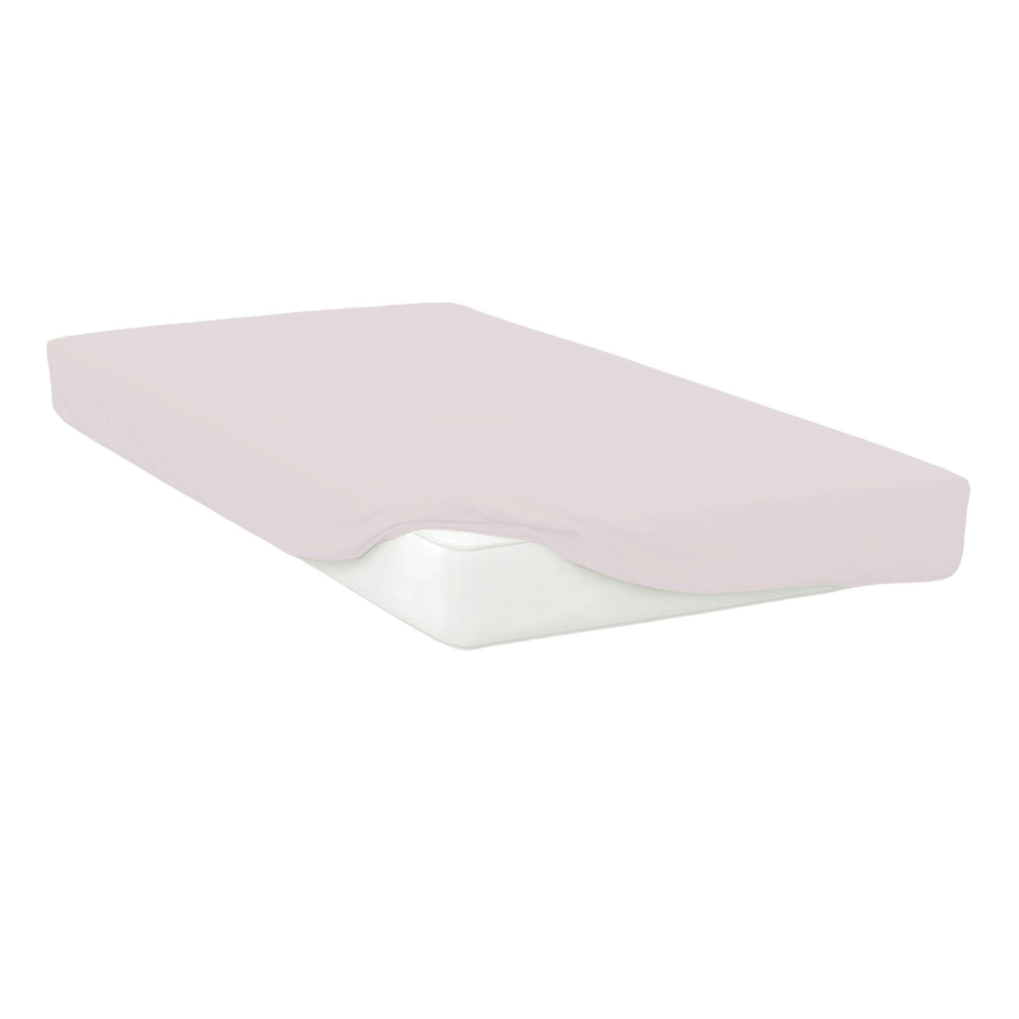 Belledorm Pink Easycare Percale Fitted Sheet - Powder - 6Ft 6In - Powder - 50% Cotton/50% Polyester