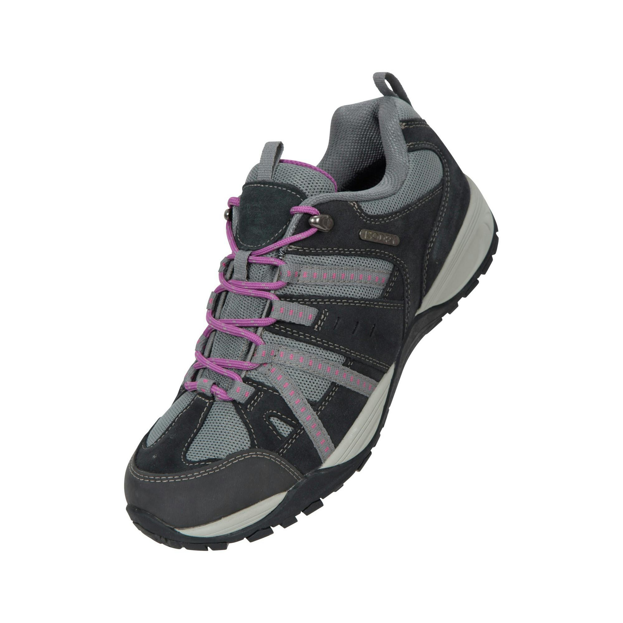 Mountain Warehouse Women's Grey / Direction Ii Suede Wide Walking Shoes - 4 Uk - 40% Leather/30% Textile/30% Synthetic