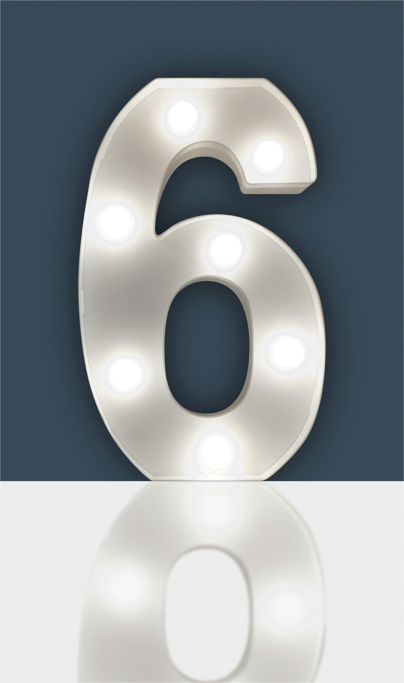St Helens Light Battery Operated 3D Led Number 6