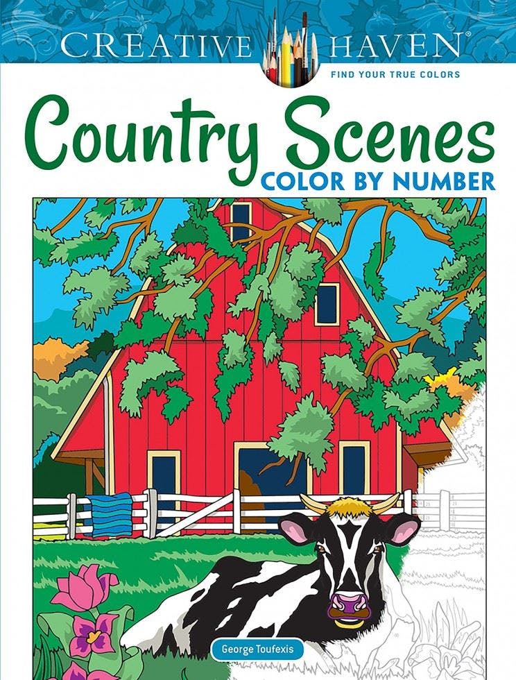 Creative Haven Country Scenes Color by Number (Adult Coloring). Toufexis** - Image 9
