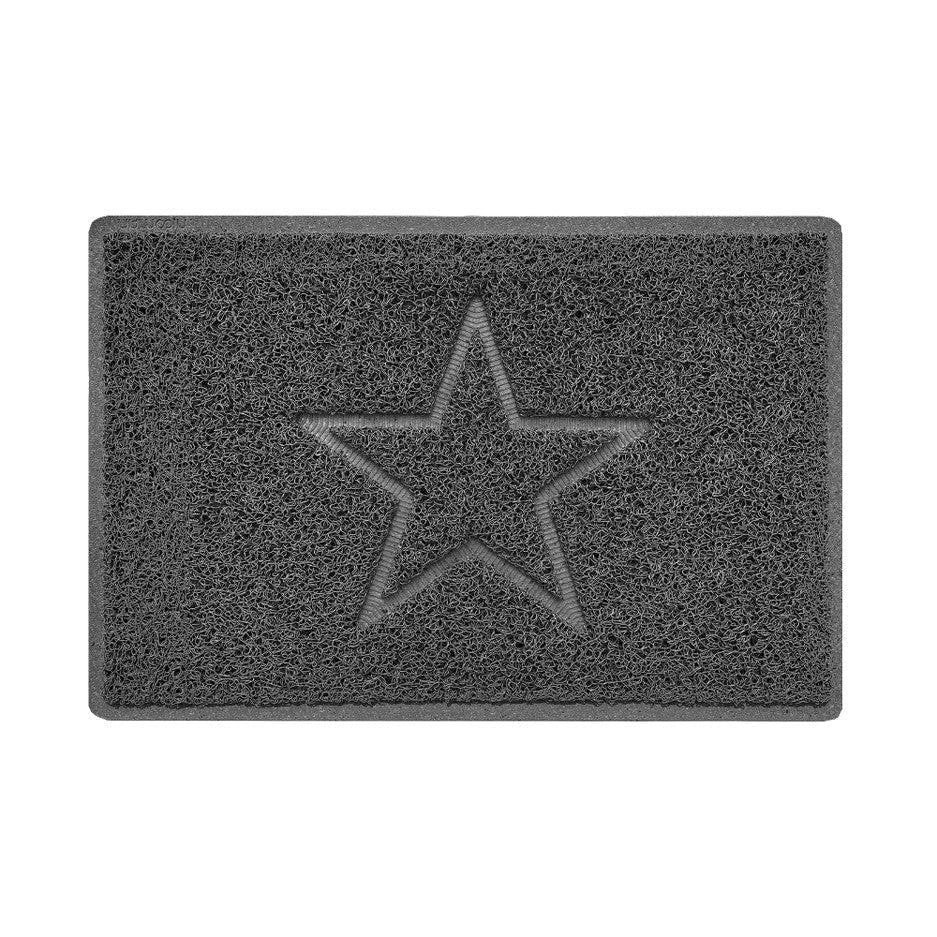 Rackhams Dark/Grey Indoor Spaghetti Door Mat Embossed Star - 60Cm X 40Cm - Yes (Suitable For Indoors)