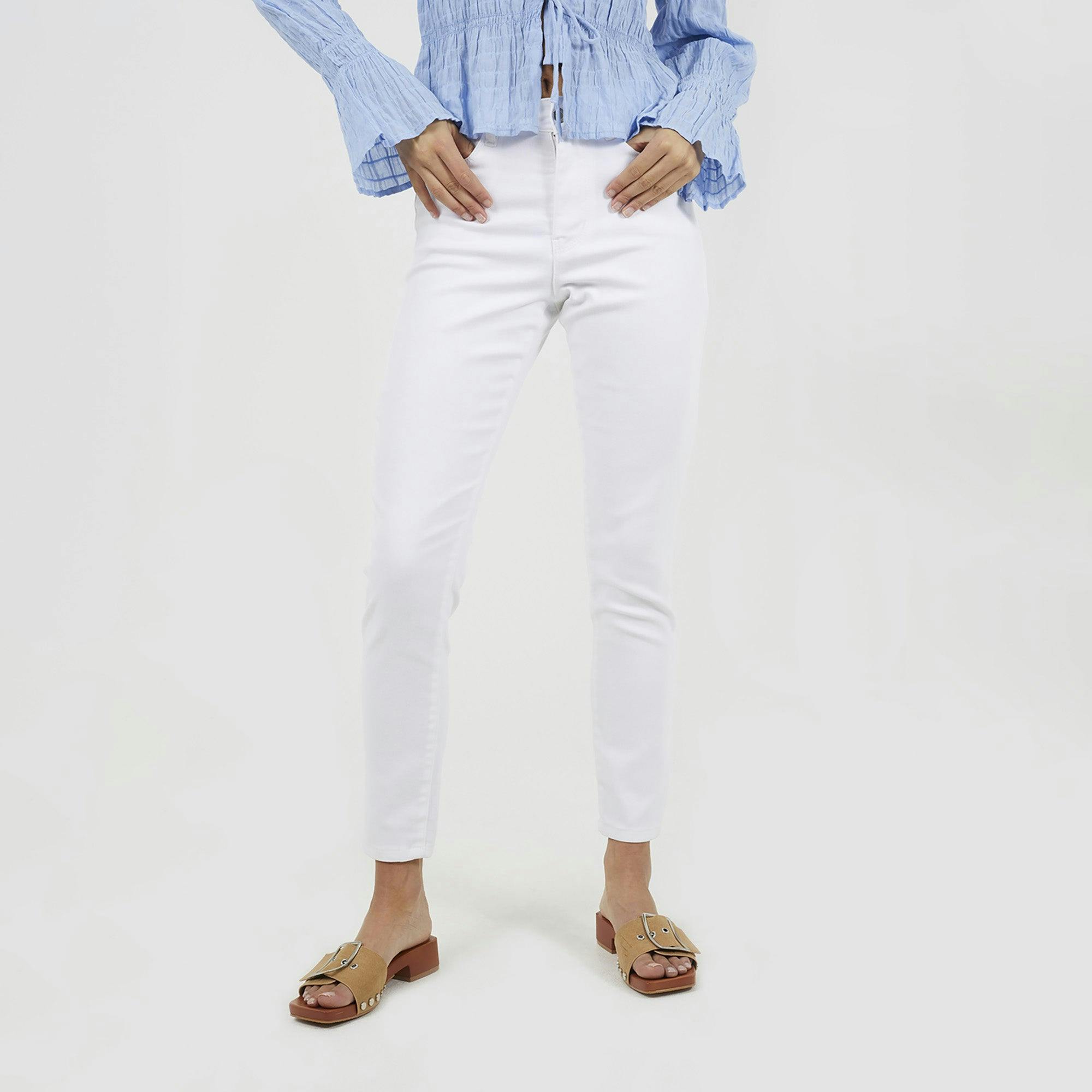 Brave Soul White High Waist Skinny Jeans With Stretch - 10