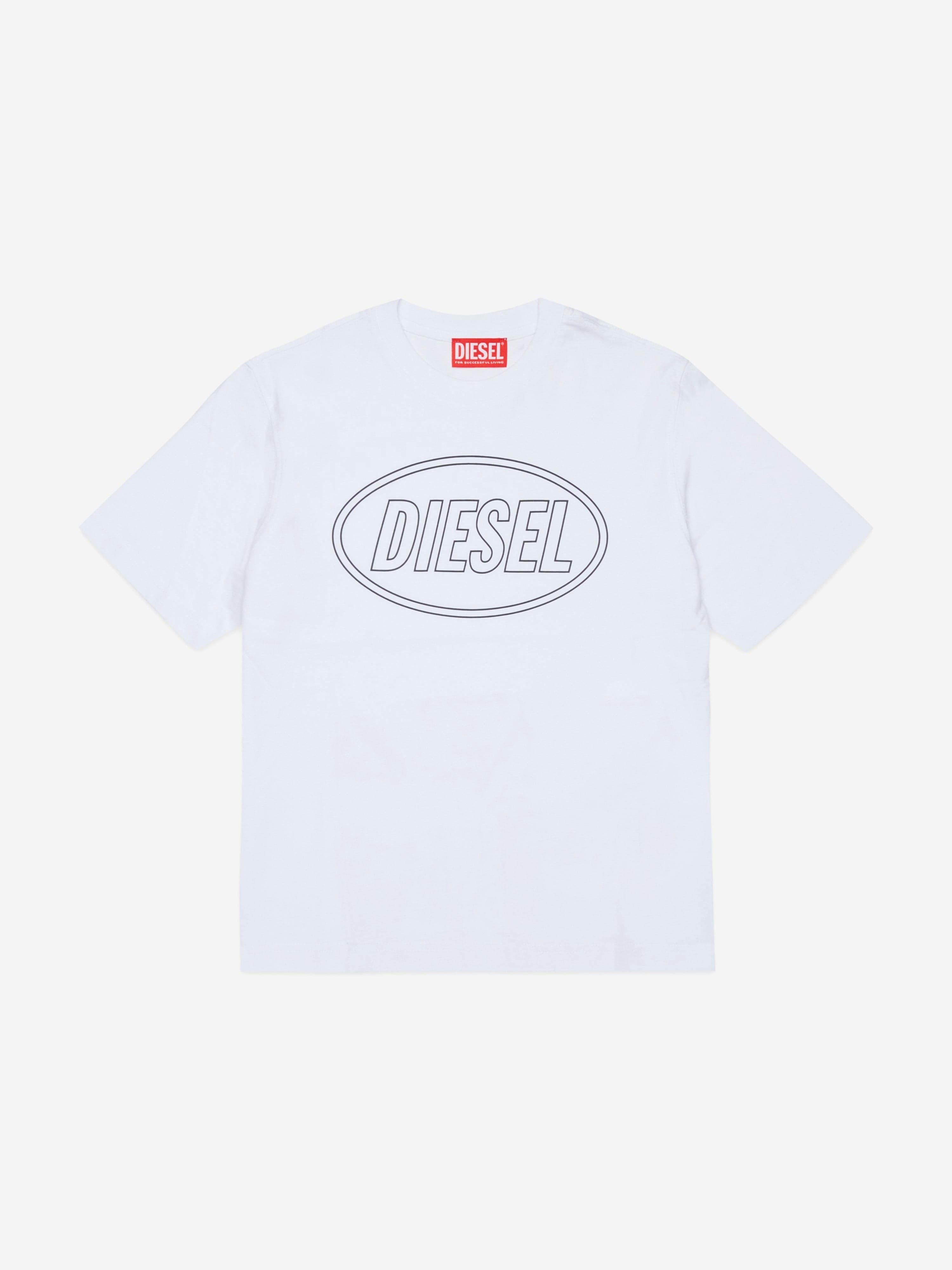 Diesel Boys White Logo T-Shirt In - 16 Yrs