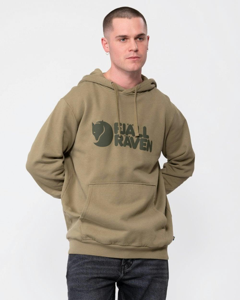 Fjallraven Men's Logo Hoodie Light Green Large - Image 4