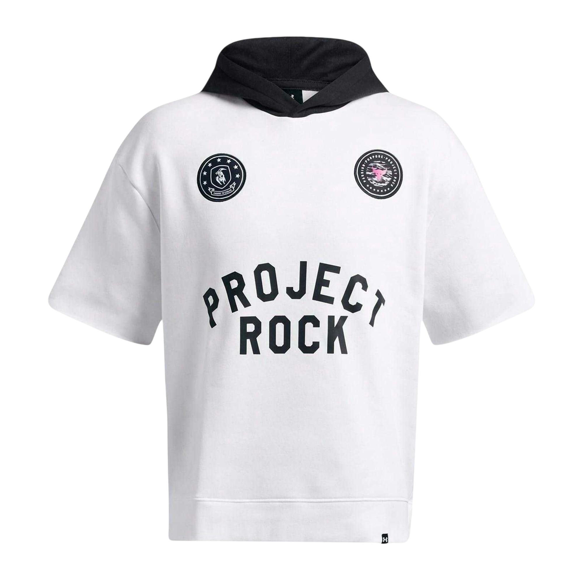 Under Armour Men's White Project Rock Relaxed Fit Hoodie - M - 80% Cotton/20% Polyester
