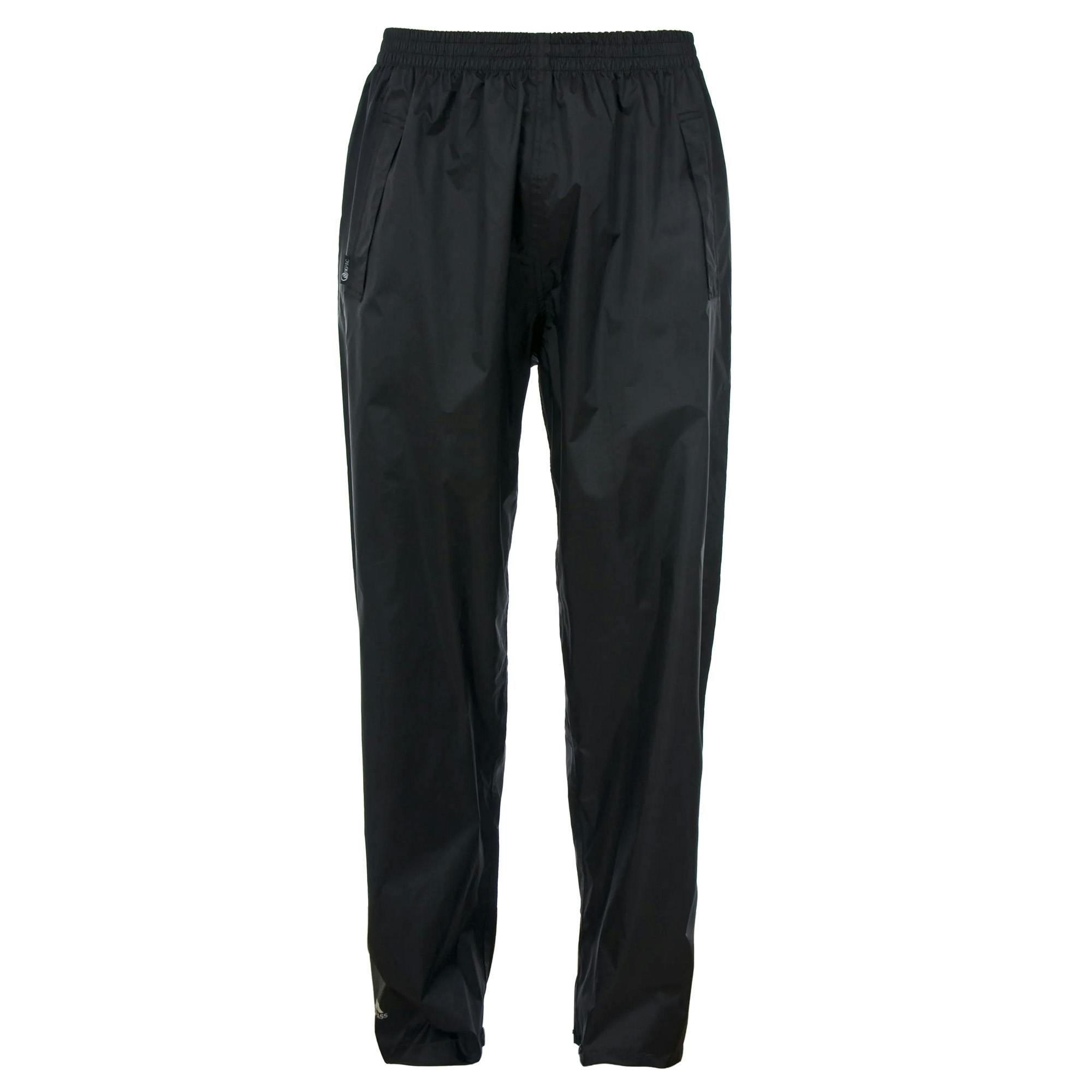 Trespass Unisex Black Adults Qikpac Overtrousers/Bottoms - Xxxs - 50% Polyamide/50% Pu