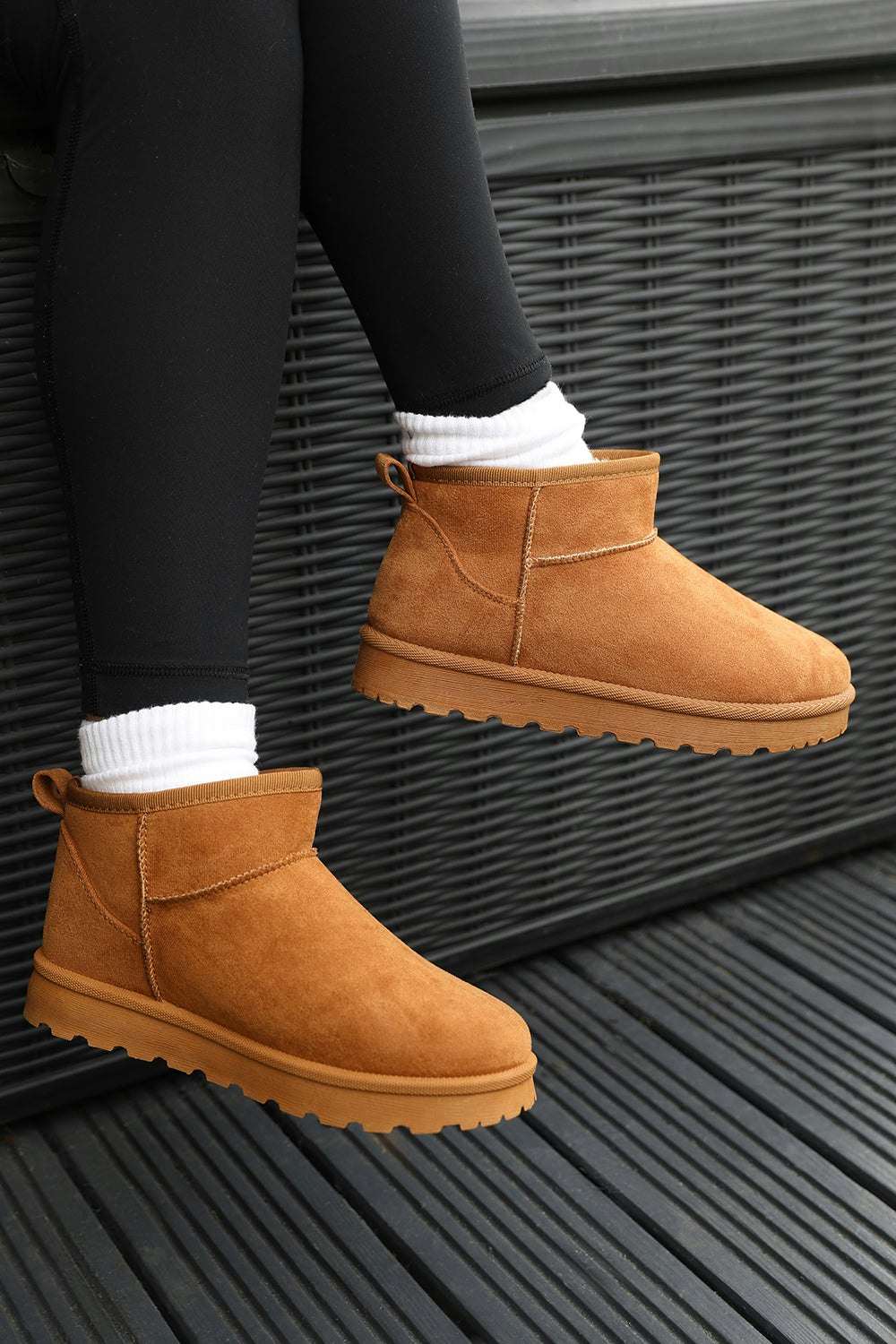 Where's That From Maple Faux Fur Lining Ankle Boots In Chestnut Suede - Chestnut Size 7