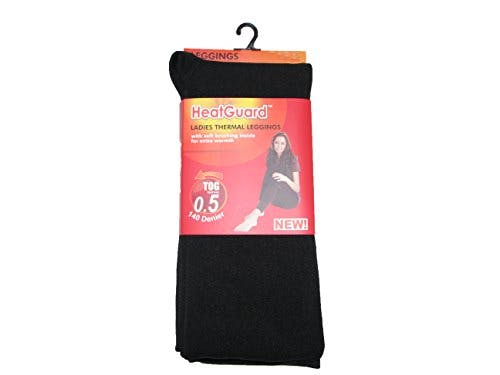 Kav Women's Black Rjm Heatguard Thick Leggings /Girls Long Thermal Winter Leggins - One Size
