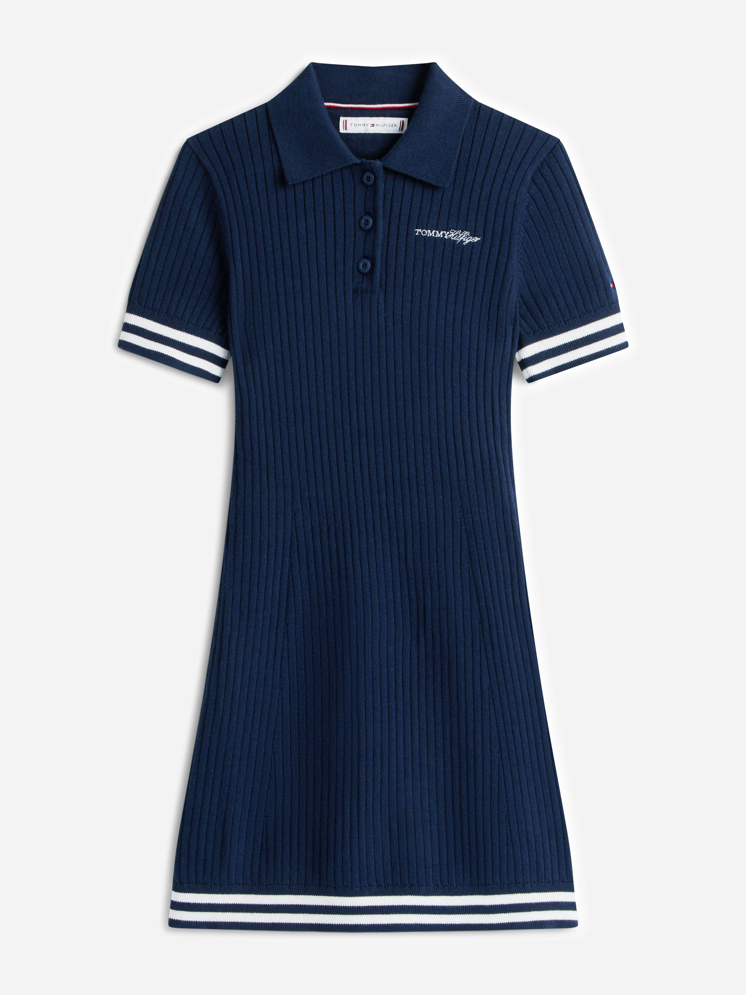 Tommy Hilfiger Girls Sweater Polo Dress In Navy - Navy - 14 Yrs