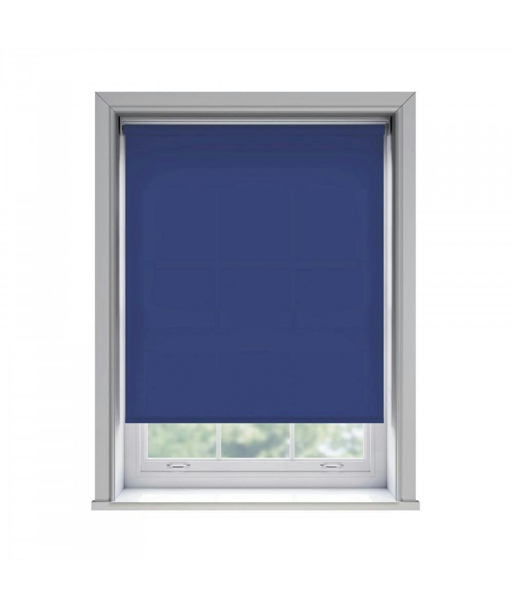 Rackhams Light No Drill Navy Thermal Blackout Roller Blind (170Cm Drop) - 160Cm
