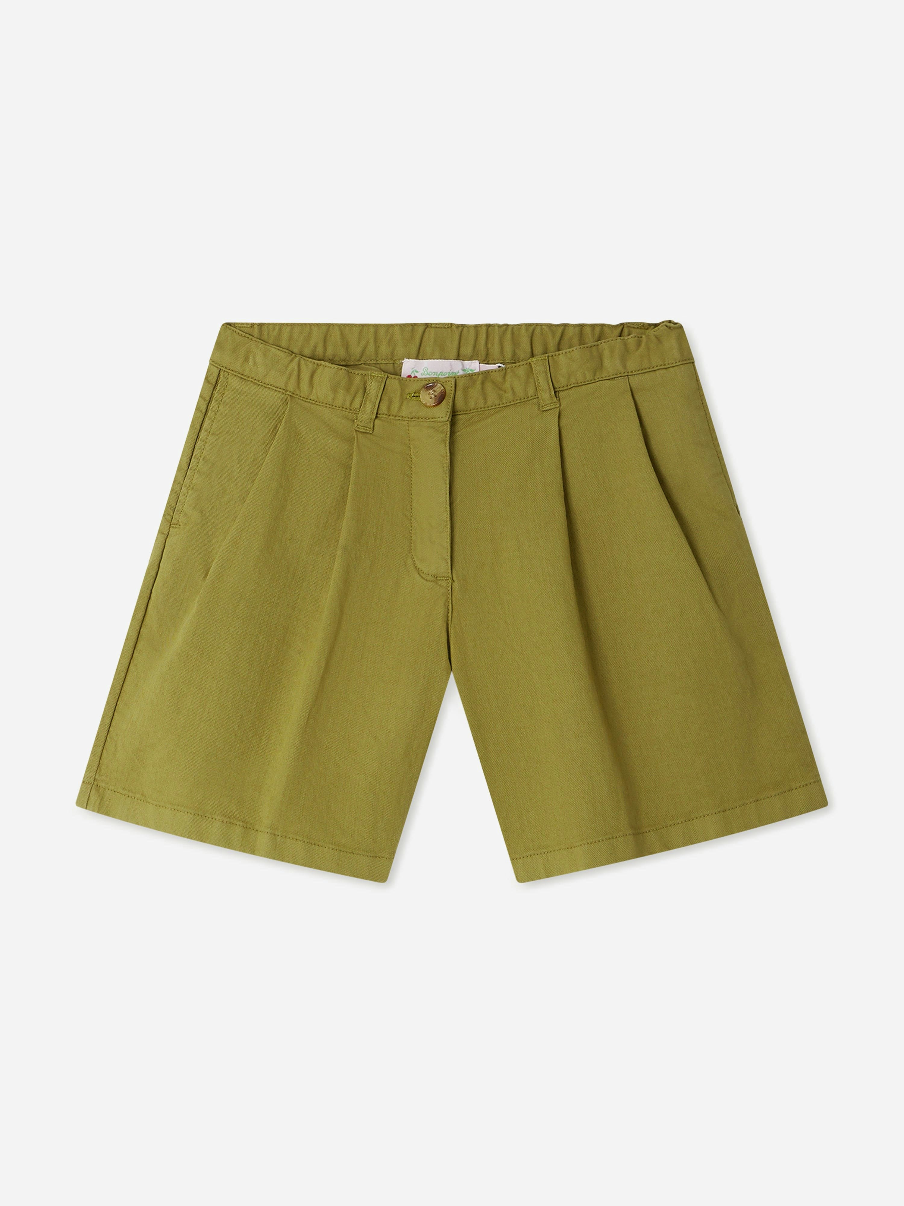 Bonpoint Girls Green Cotton Shorts In - 12 Yrs