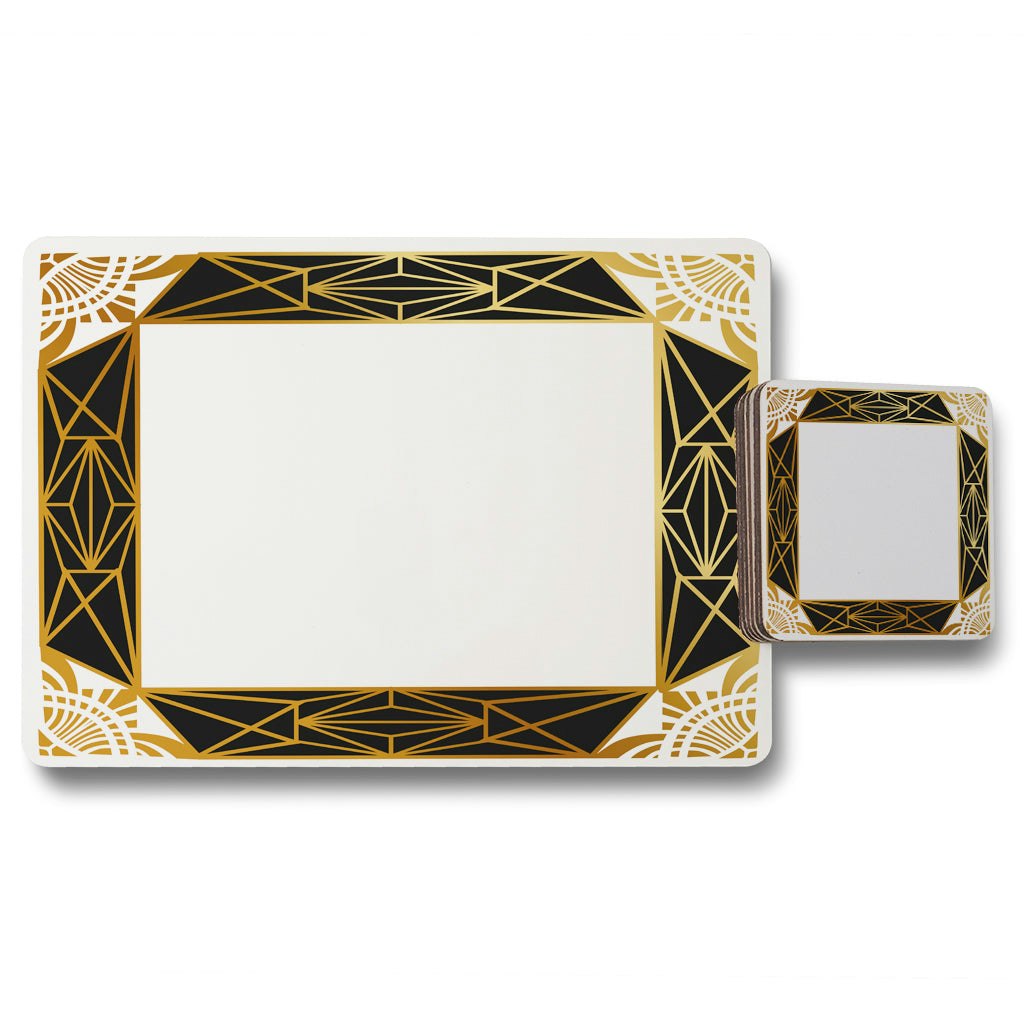 Benjamin Tate Design Art Deco Border (Placemat & Coaster Set) Size 11