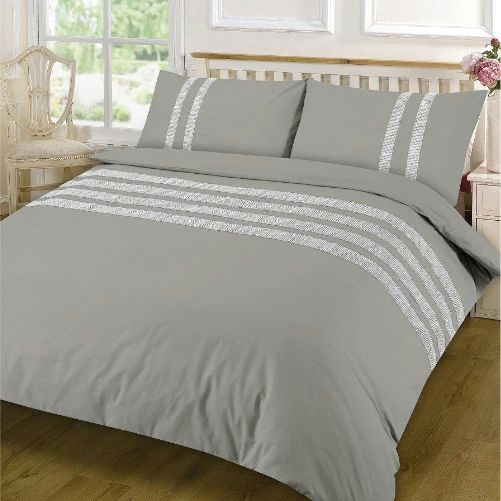 Rackhams Grey Lace Dia Duvet Cover Set Bedding - Double