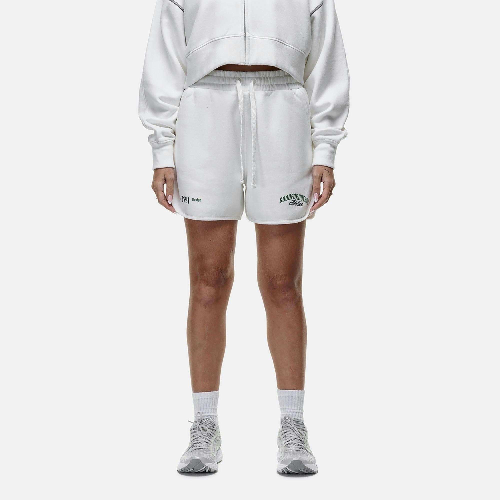 Good For Nothing White Relaxed Fit Jersey Shorts - L