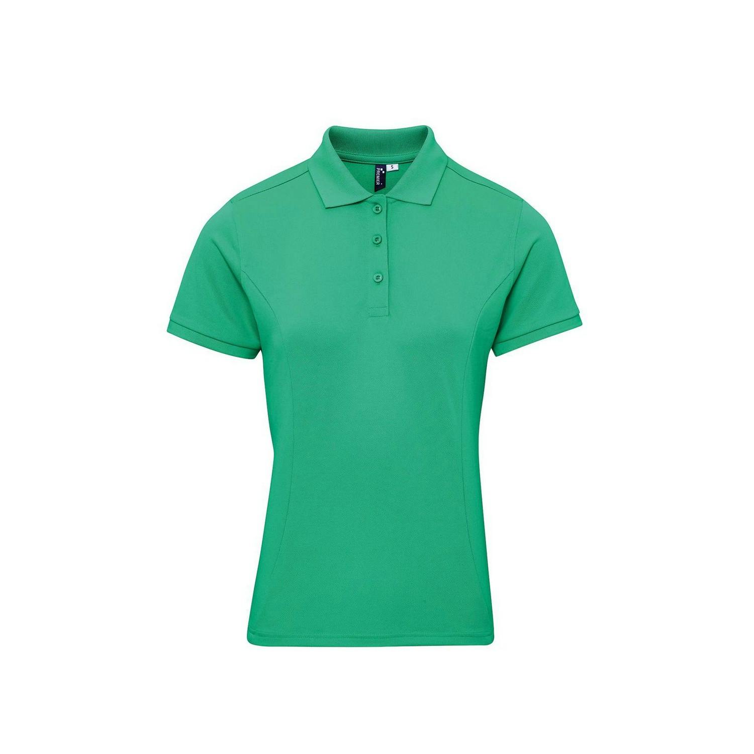 Premier (L, Kelly Green) Womens/Ladies Coolchecker Plus Polo Shirt - Image 3