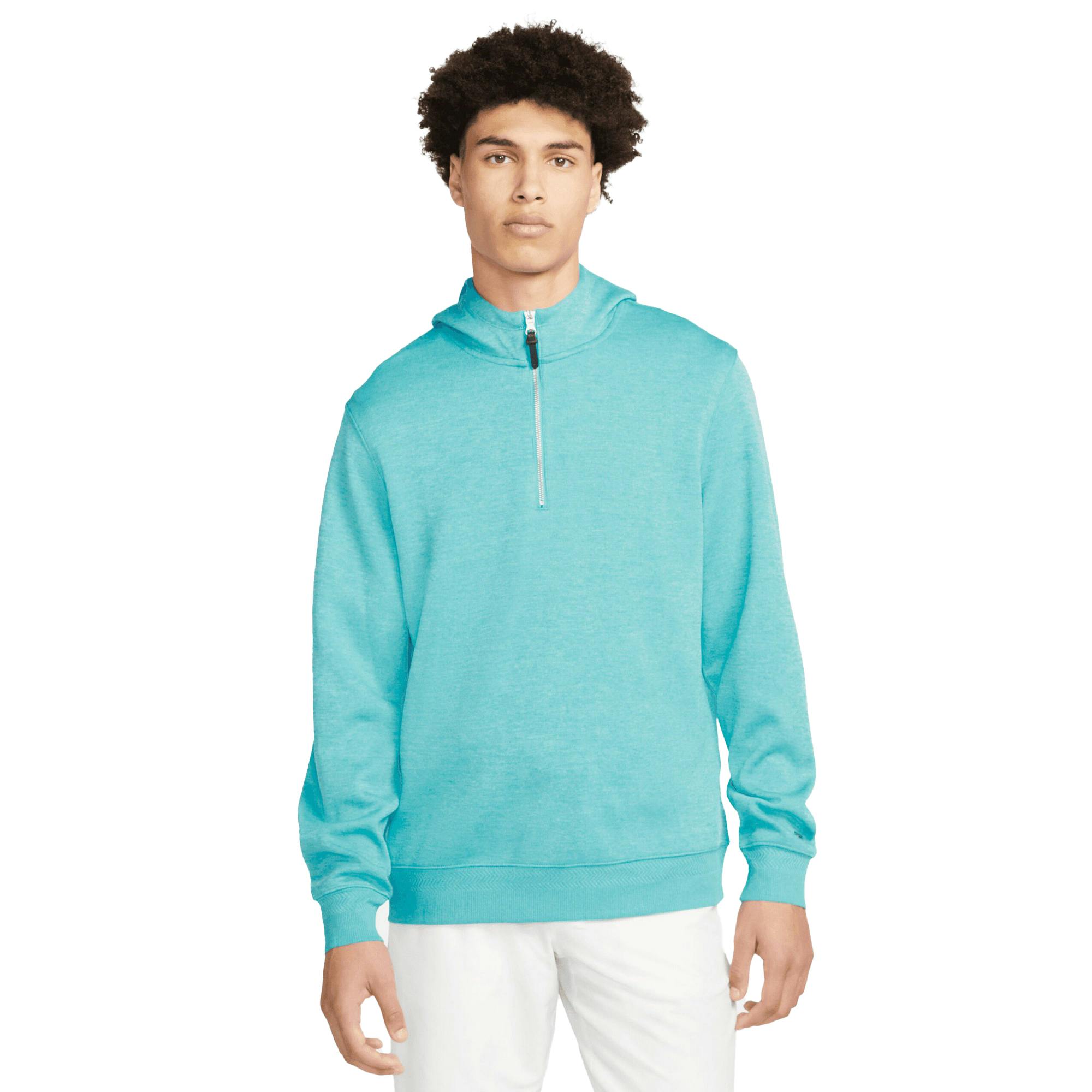 Nike Men's Blue/Silver Dri-Fit Golf Hoodie - Ocean Bliss/Baltic /Brushed - Ocean Bliss/Baltic /Brushed - Xl - 100% Polyester