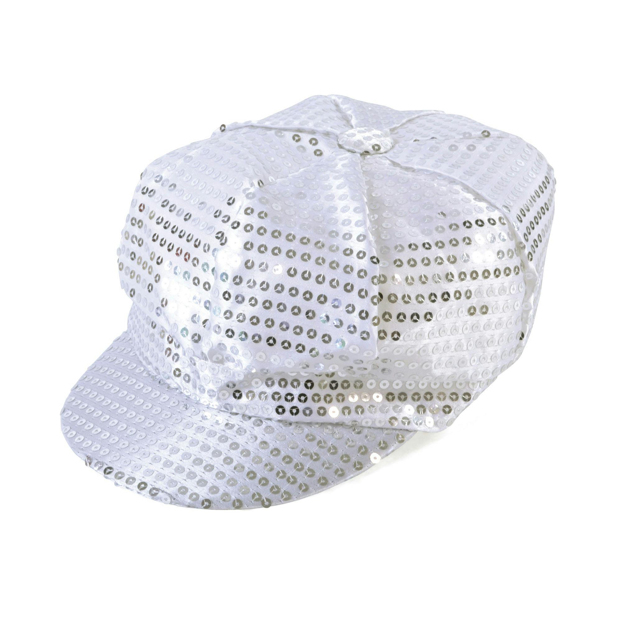 Bristol Novelty Unisex Silver Adults 70S Sequin Cap - One Size