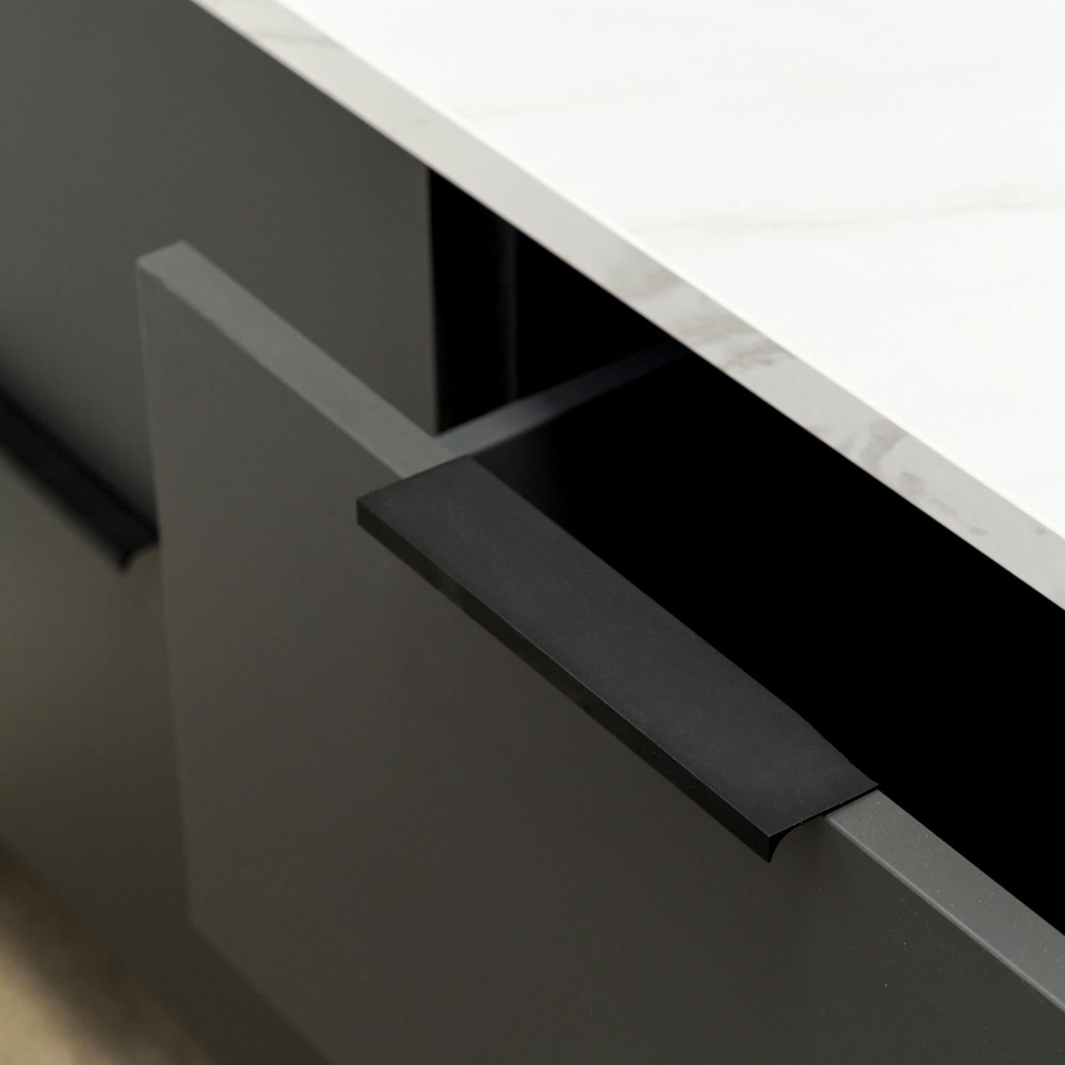 - 190mm Matt Black Pull Cabinet Handle - Image 3
