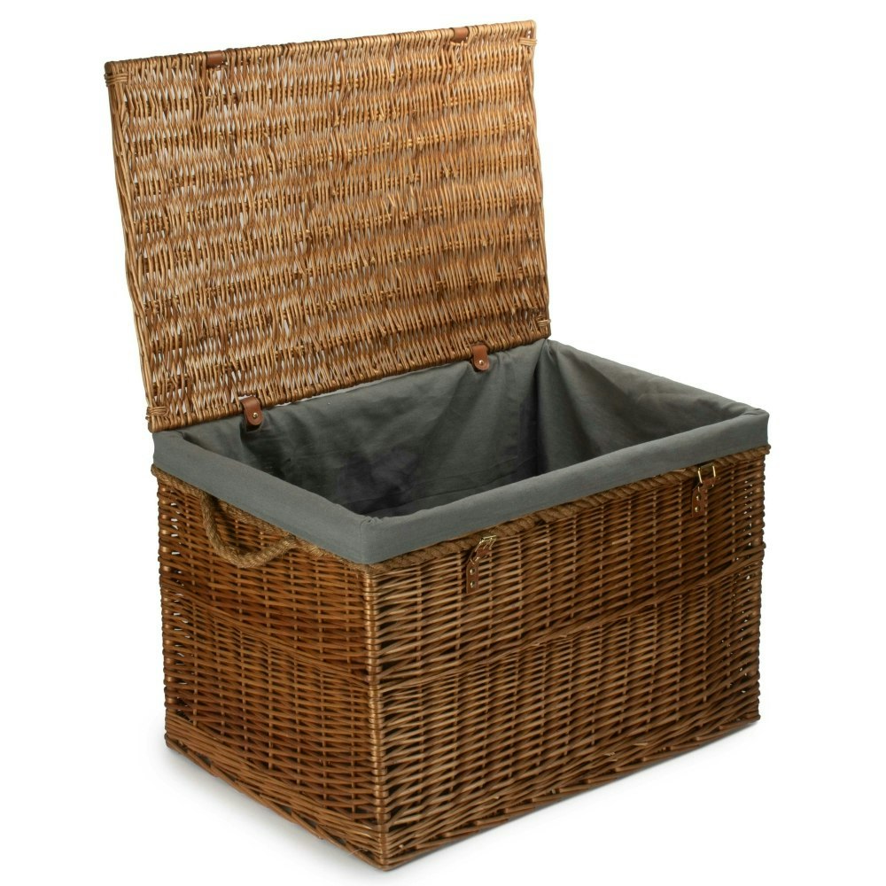 Rackhams Light/Grey Large Steamed Wicker Storage Basket