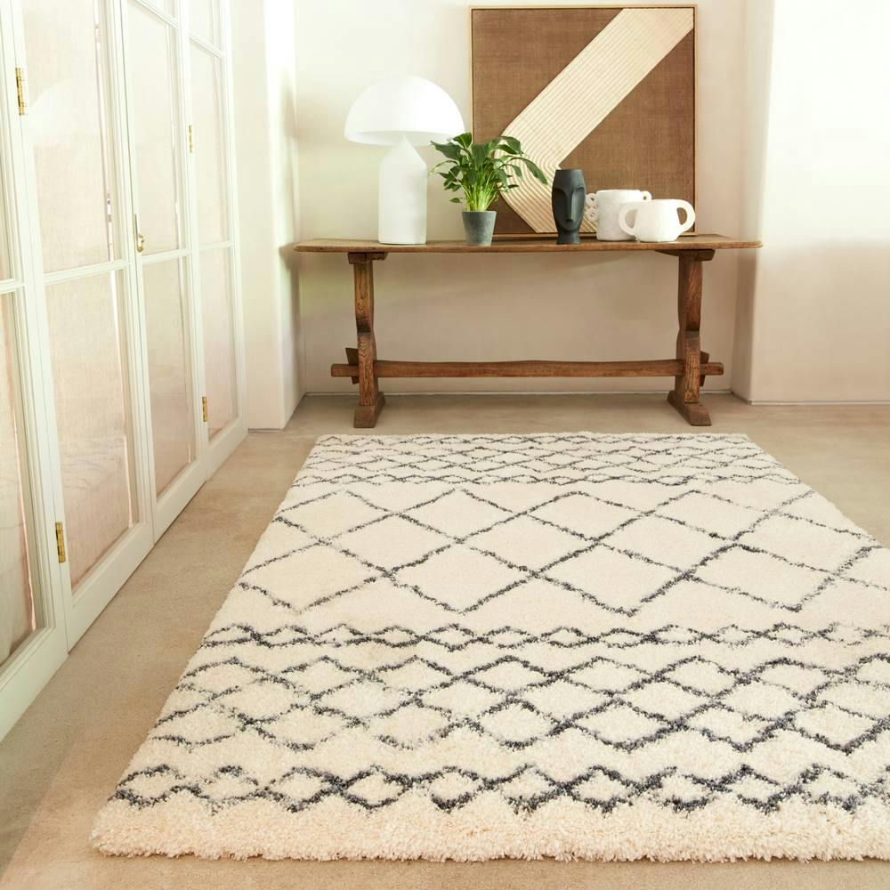 Rackhams Cream Alto Al02 Shaggy Rug - 80X240cm