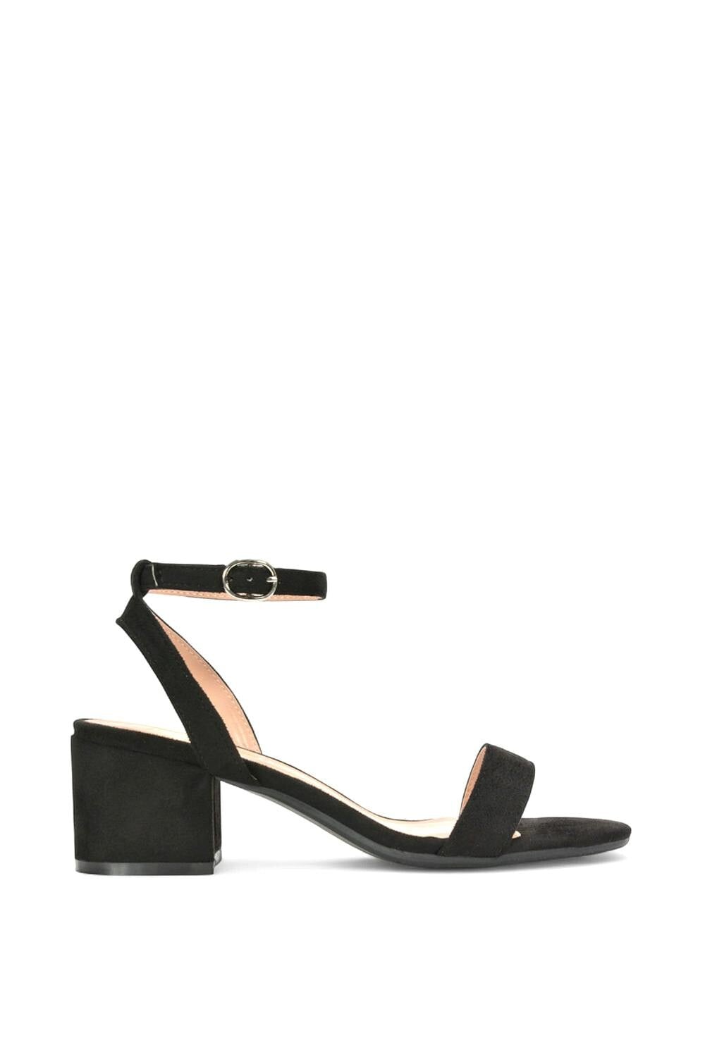 Xy London Women's Black Low Block Heel Open Toe Strappy Sandal Shoes - 7