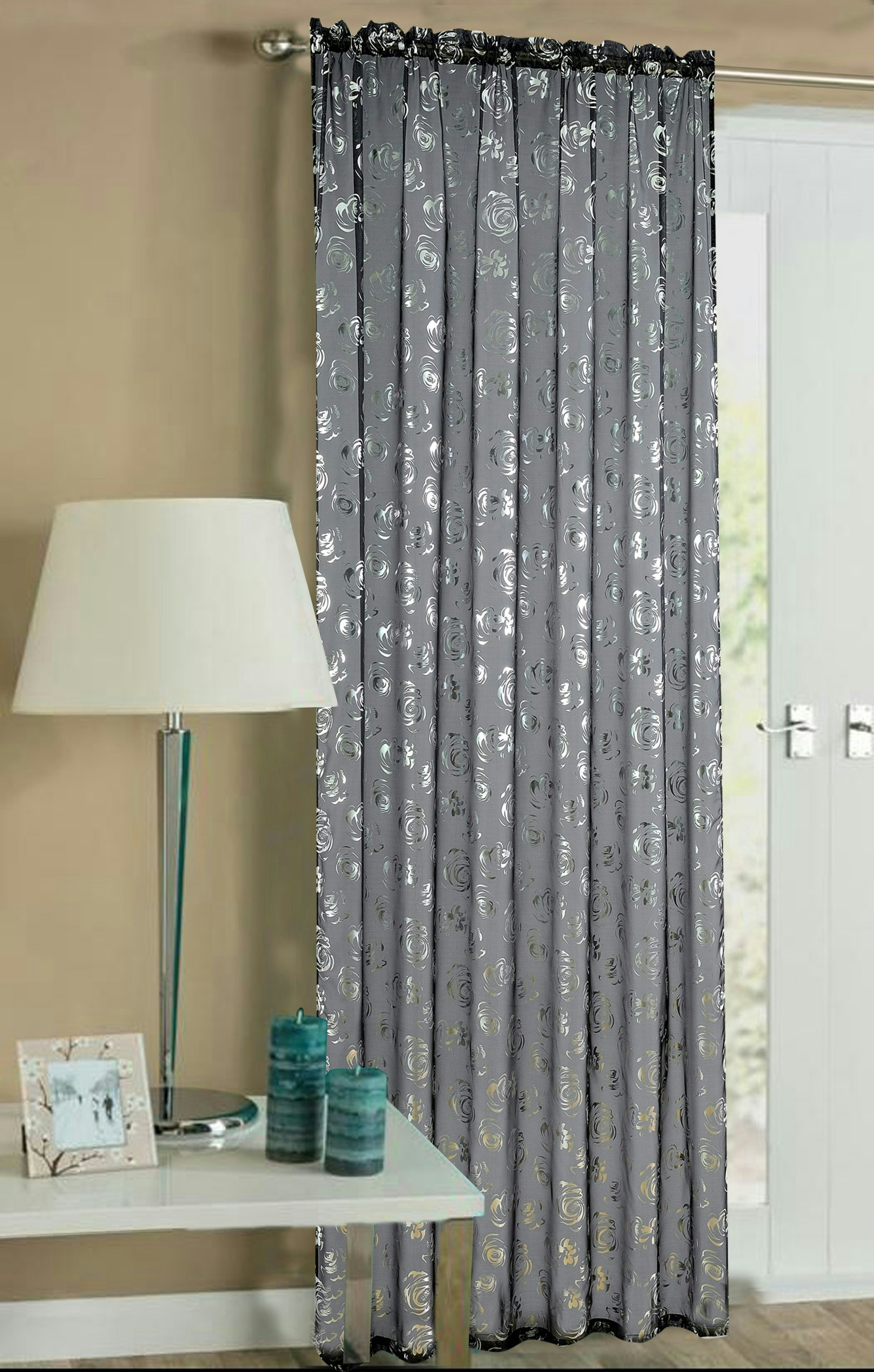 Rackhams Black Geneva Slot Top Voile Panel - 150Cm X 137Cm