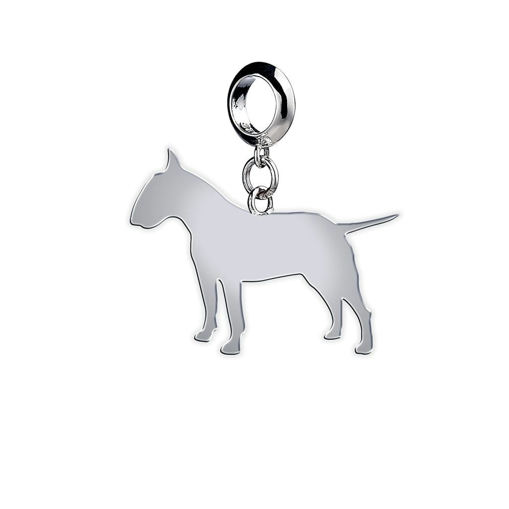 Mylee London Silver Bull Terrier Silhouette Charm - Slider Charm - No