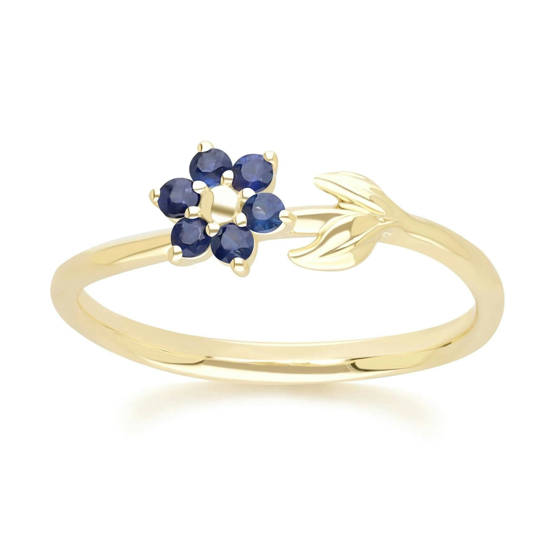 Gemondo Yellow/Gold Floral Vine Sapphire Ring In 9Ct - L